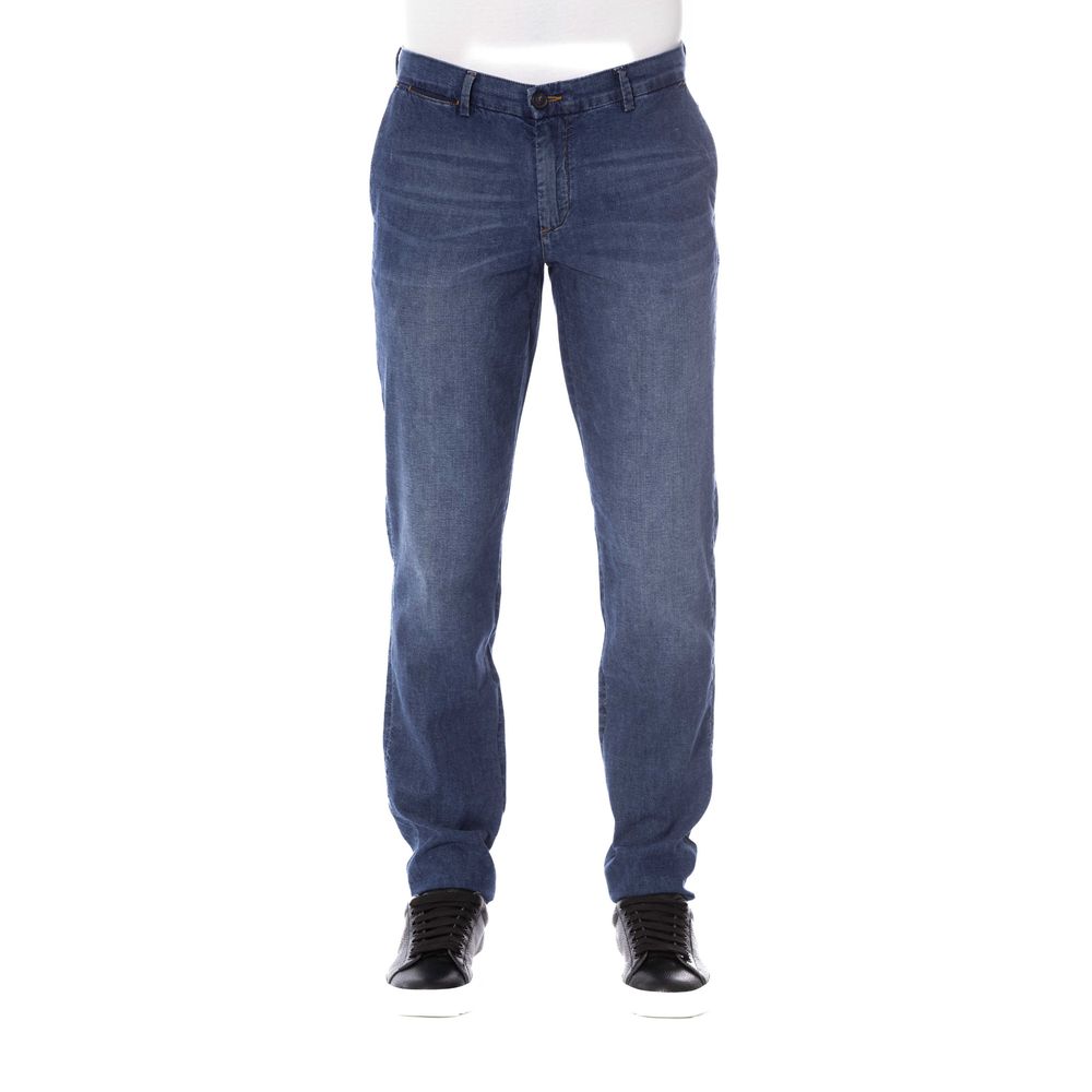 Trussardi Jeans Denim de coton élégant avec fixations classiques