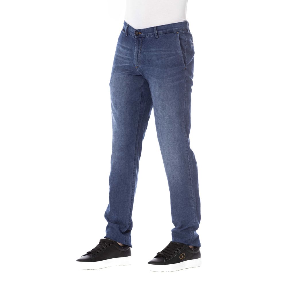 Trussardi Jeans Denim de coton élégant avec fixations classiques