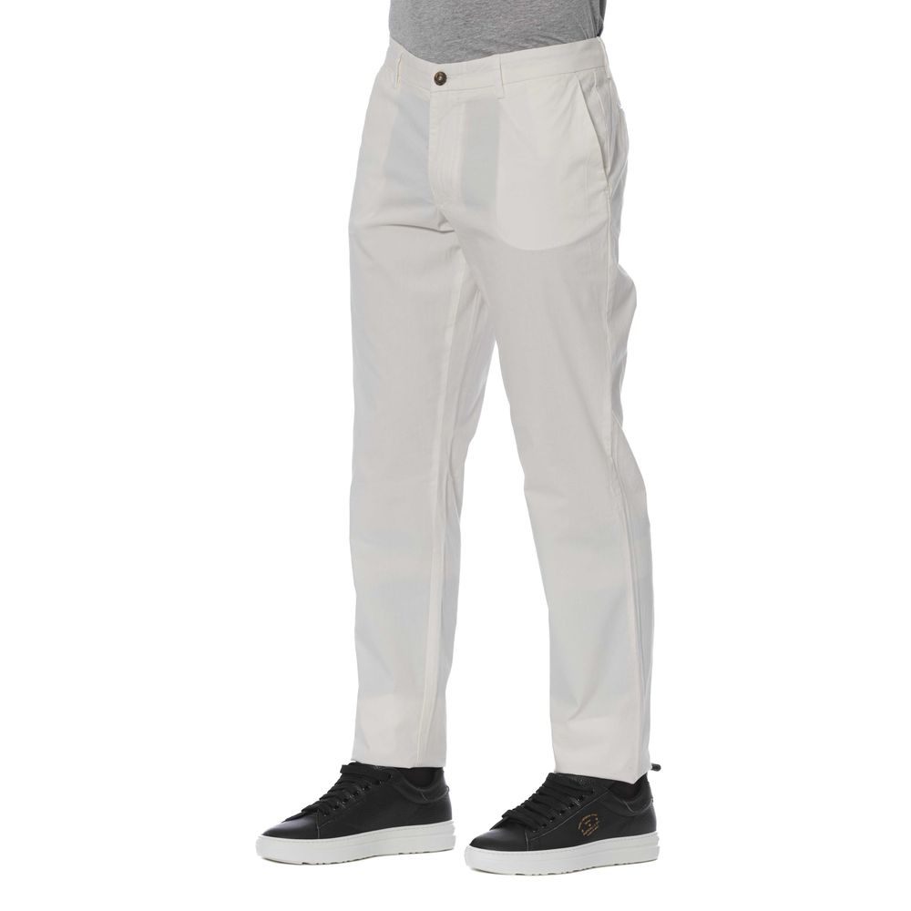 Trussardi Jeans Pantalon chic en coton mélangé blanc