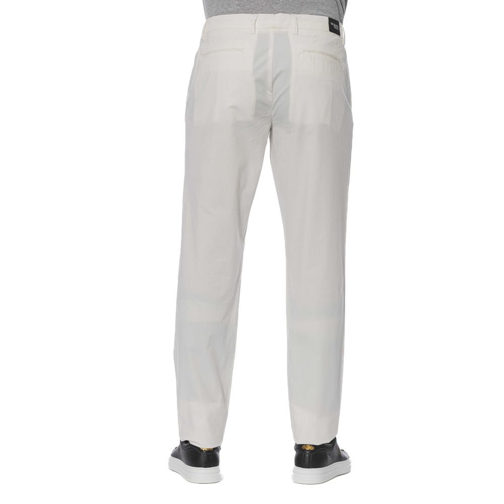 Trussardi Jeans Pantalon chic en coton mélangé blanc