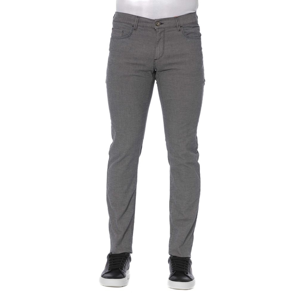 Trussardi Jeans Pantalon élégant en coton mélangé gris