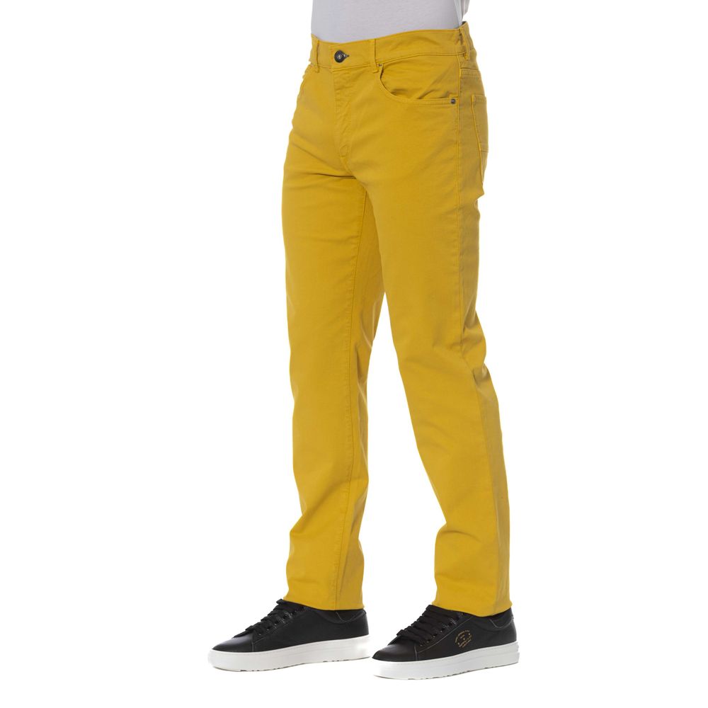 Trussardi Jeans Pantalon élégant en coton mélangé jaune