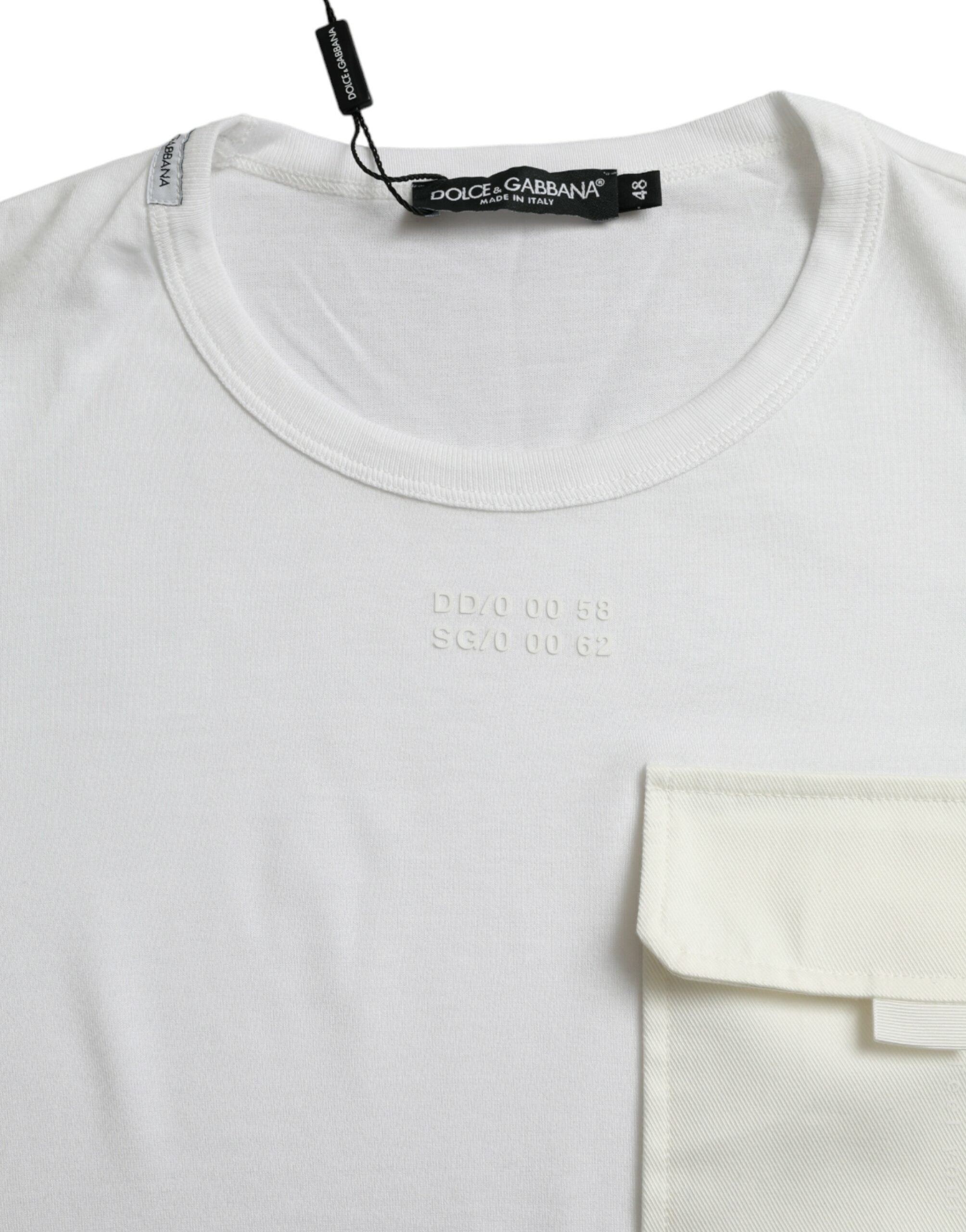 Dolce &amp; Gabbana T-shirt en coton blanc élégant à col rond