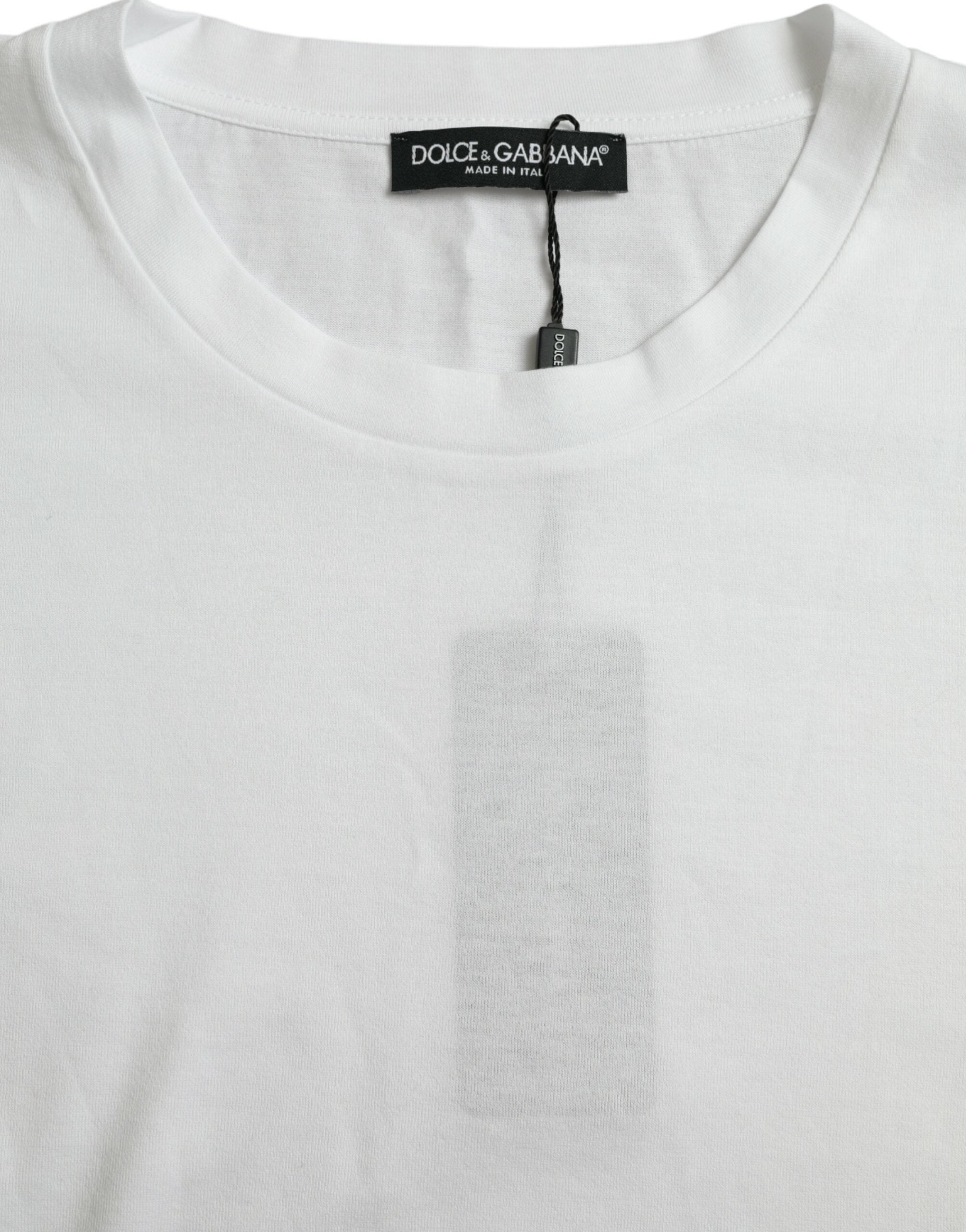 Dolce &amp; Gabbana T-shirt de luxe blanc élégant à col rond