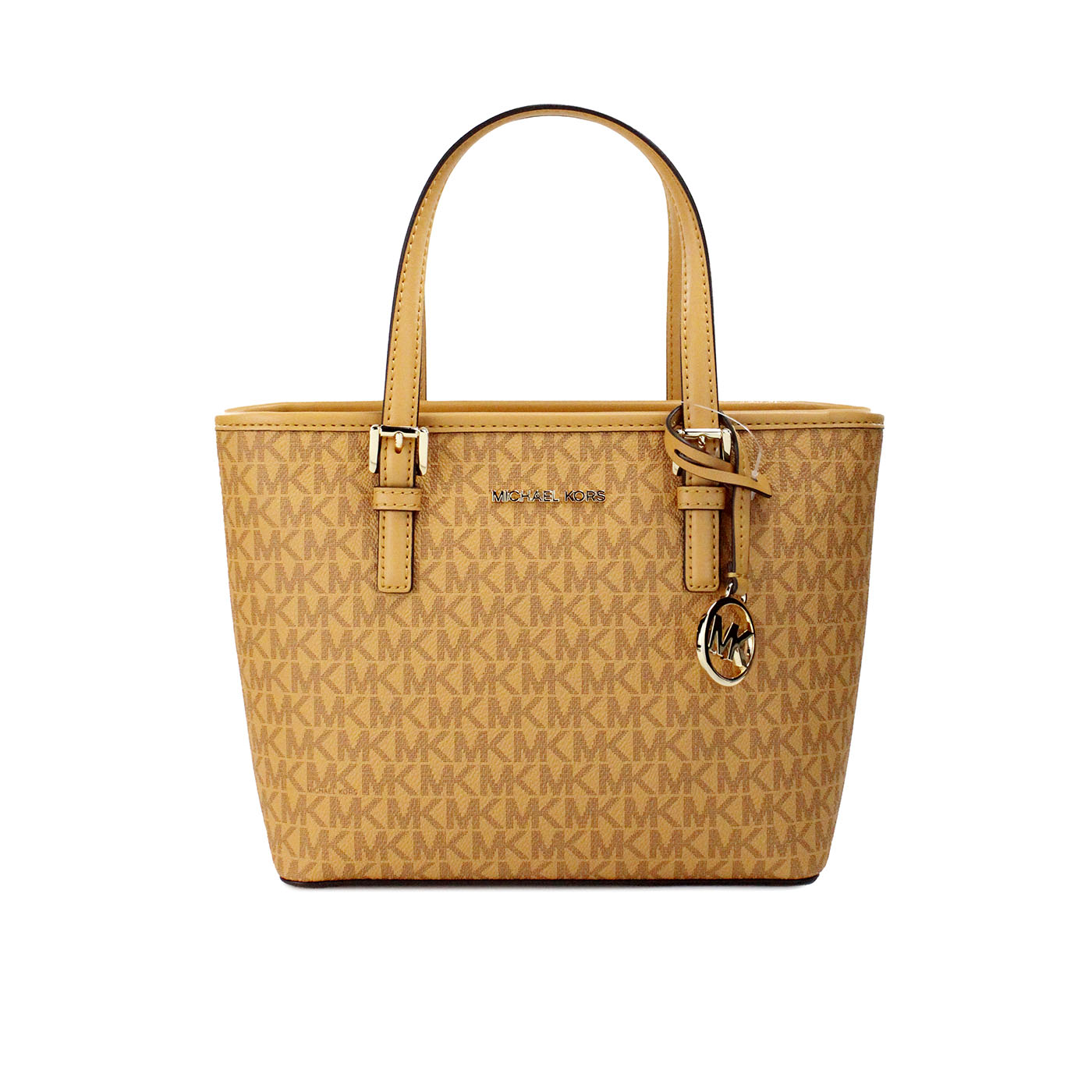 Michael Kors Jet Set Cider PVC Cuir XS Carryall Top Zip Tote Bag Sac à main