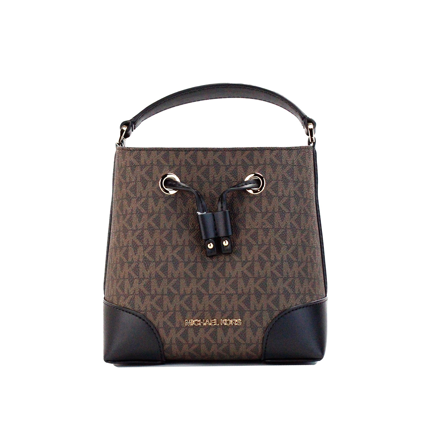 Michael Kors Mercer Petit sac à bandoulière en cuir signature marron noir