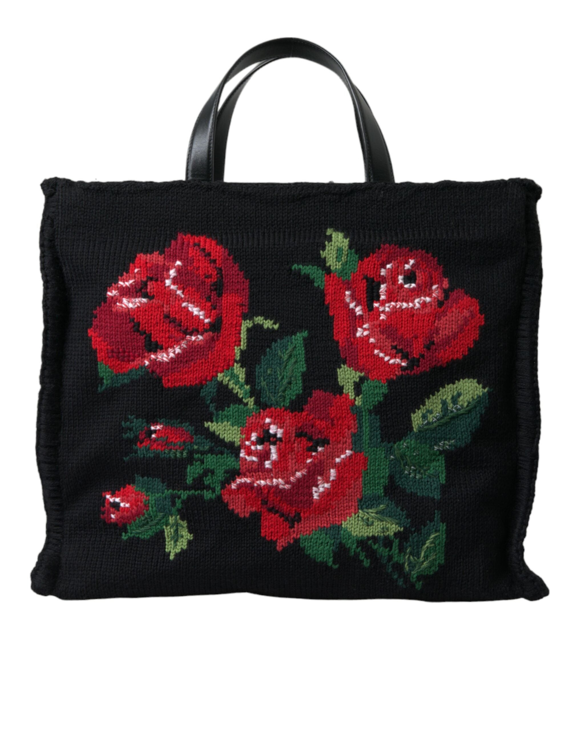 Dolce &amp; Gabbana Chic fourre-tout noir fleuri brodé