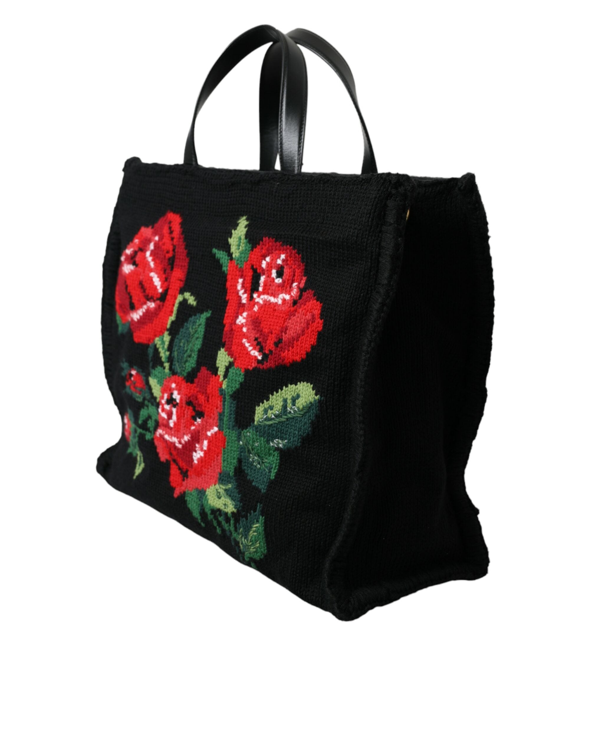 Dolce &amp; Gabbana Chic fourre-tout noir fleuri brodé