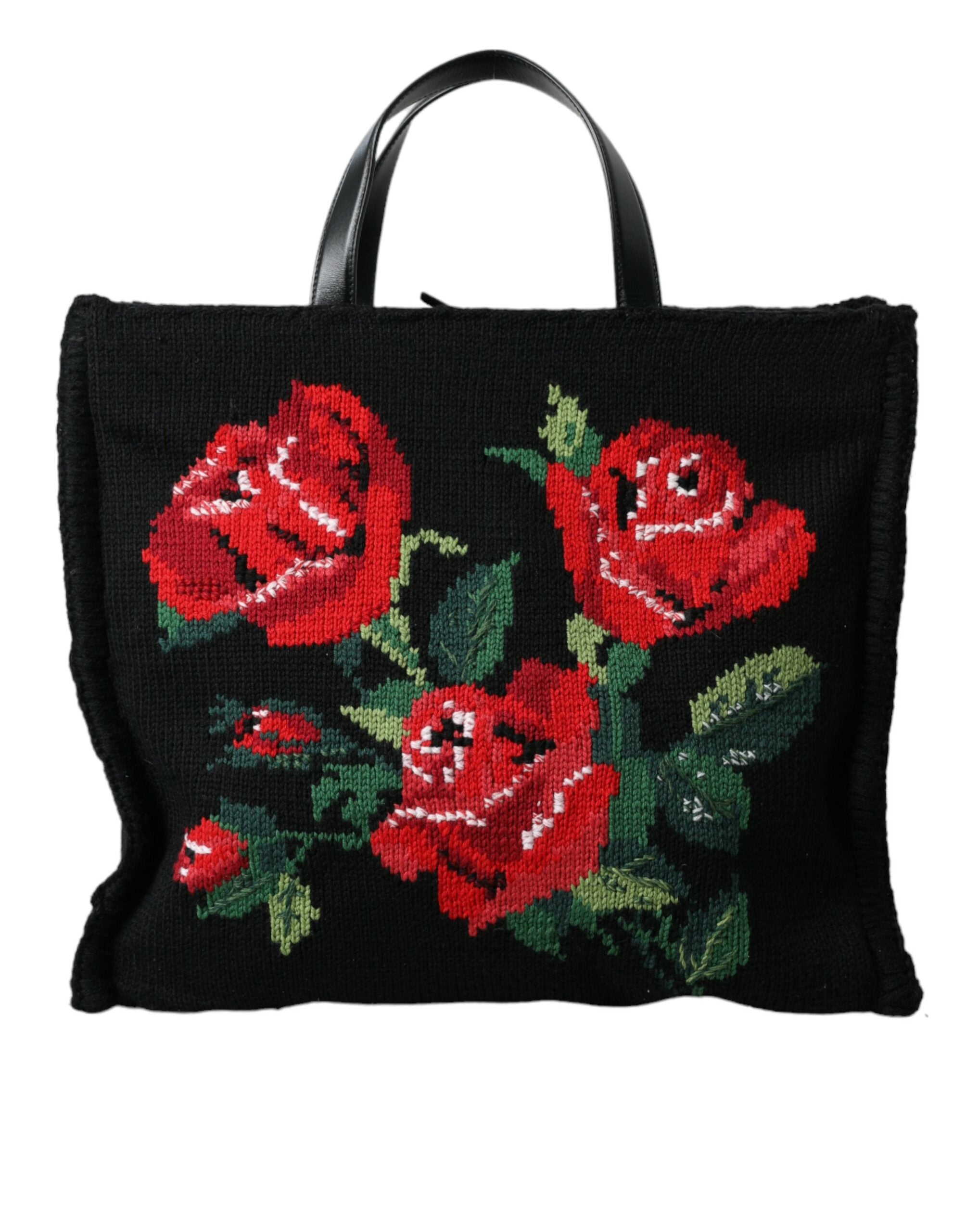 Dolce &amp; Gabbana Chic fourre-tout noir fleuri brodé