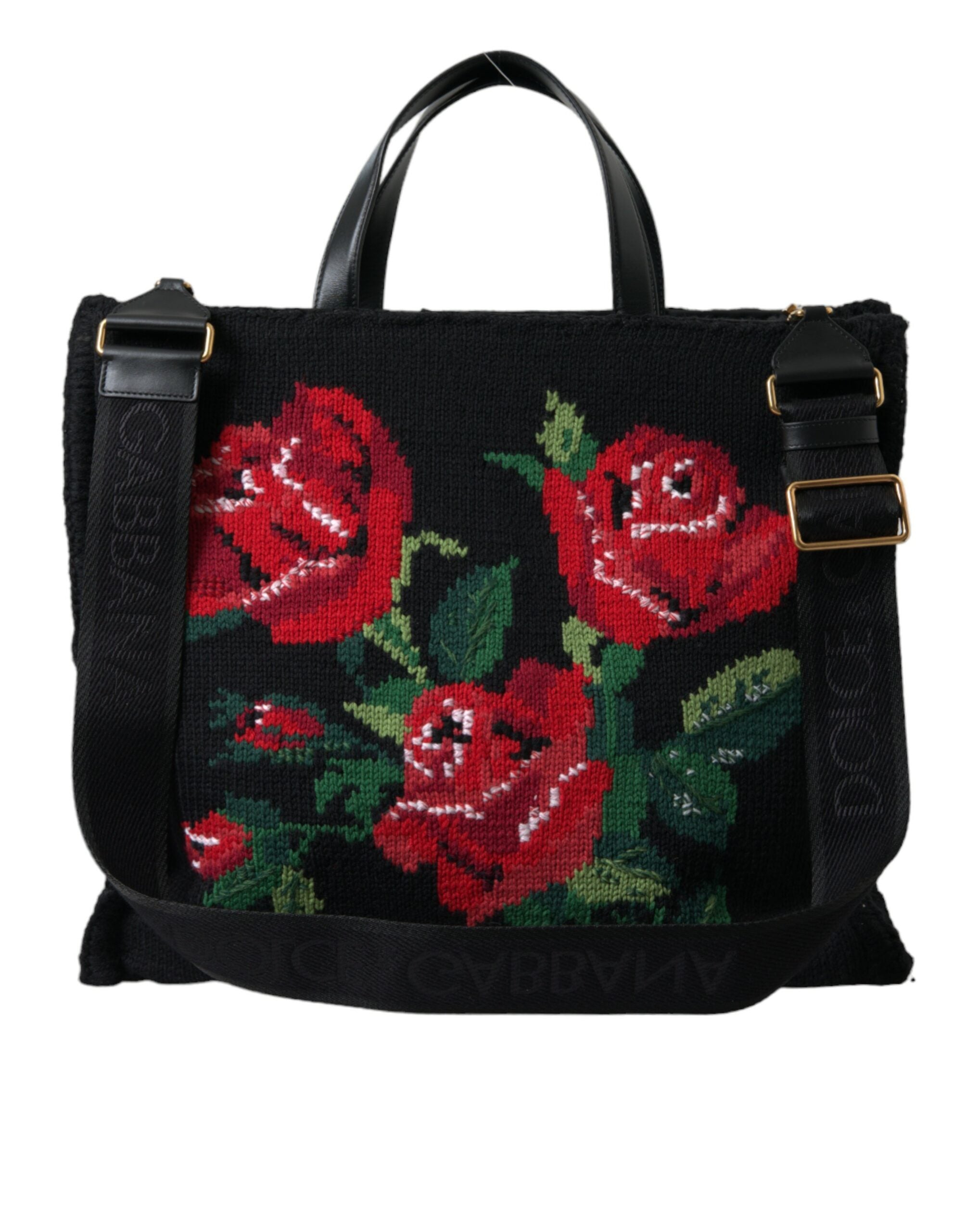 Dolce &amp; Gabbana Chic fourre-tout noir fleuri brodé