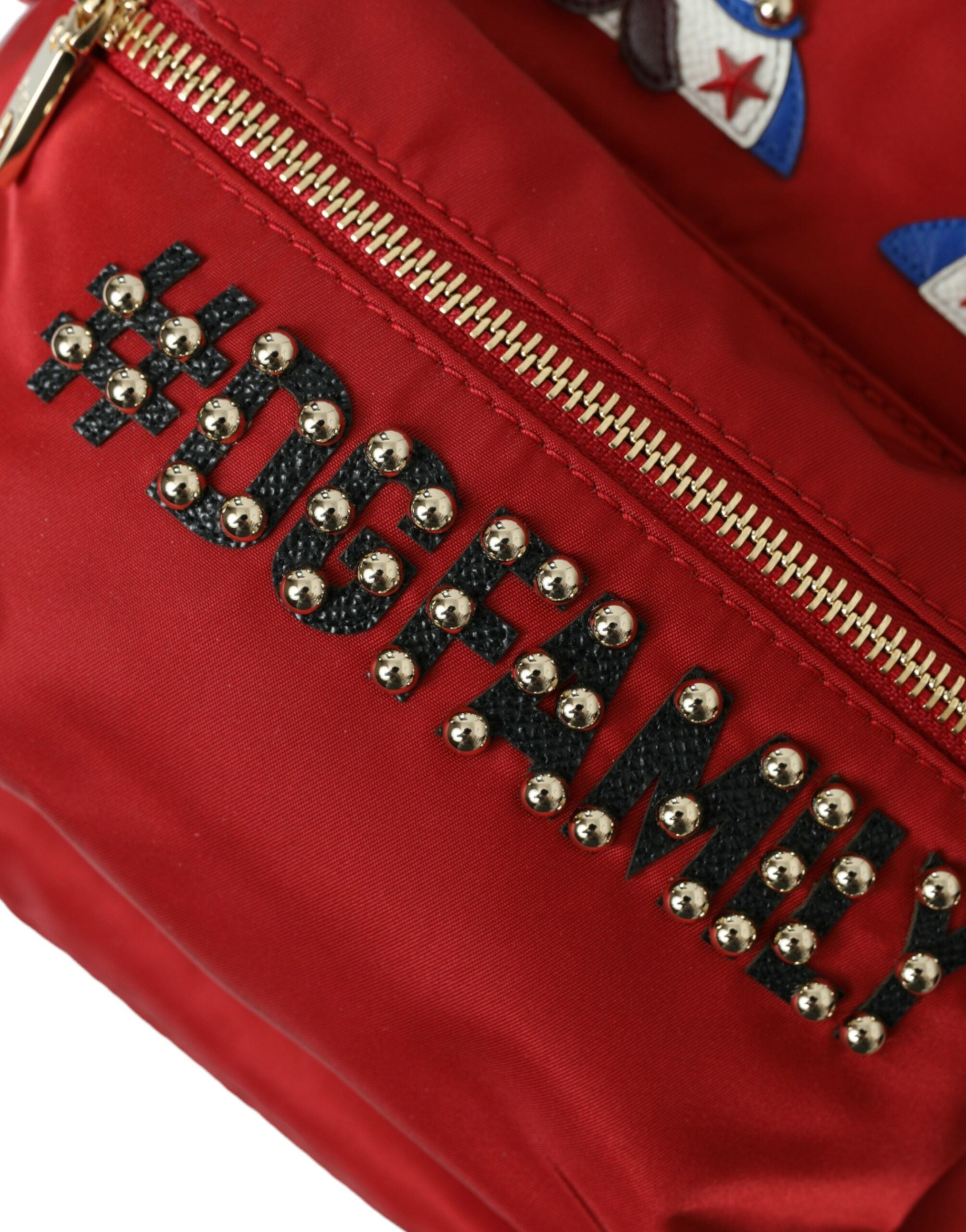 Dolce &amp; Gabbana Sac à dos rouge orné de détails dorés