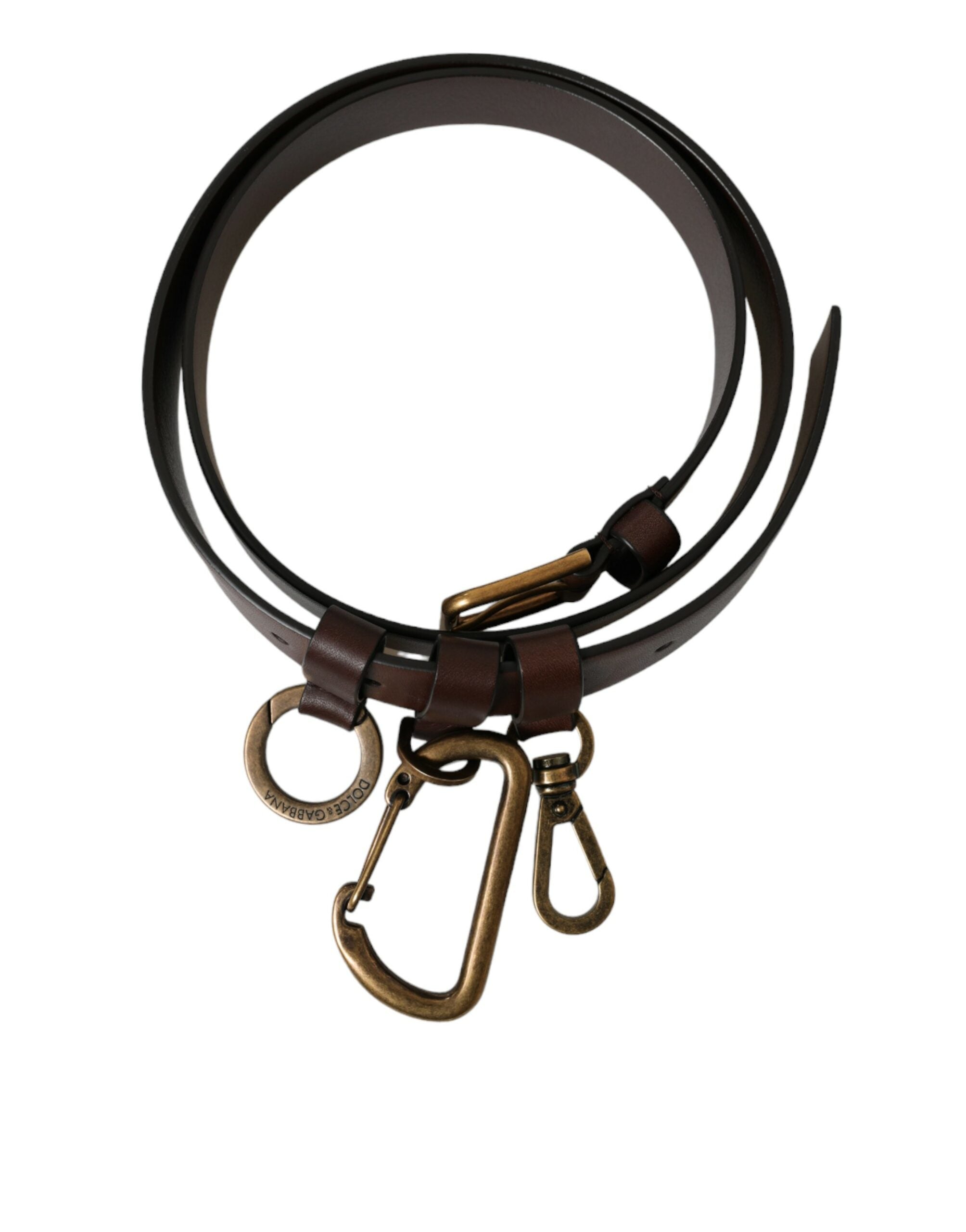 Dolce &amp; Gabbana Ceinture élégante en cuir de veau marron - Accessoire intemporel