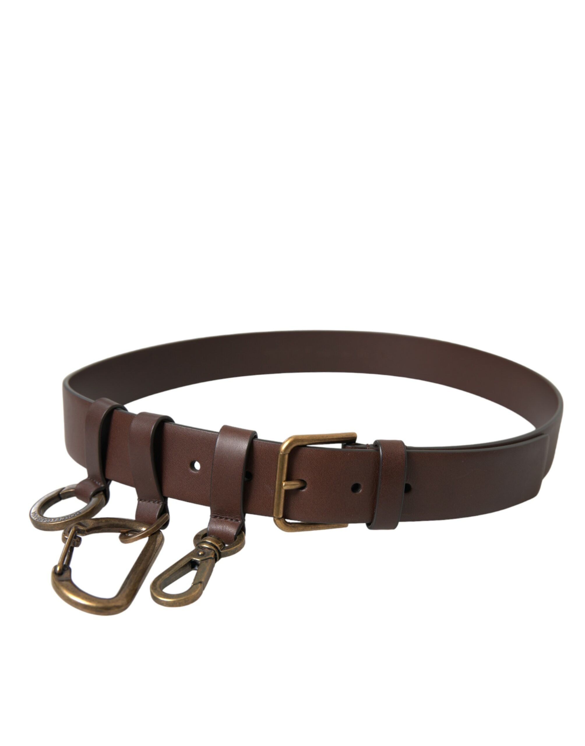 Dolce &amp; Gabbana Ceinture élégante en cuir de veau marron - Accessoire intemporel