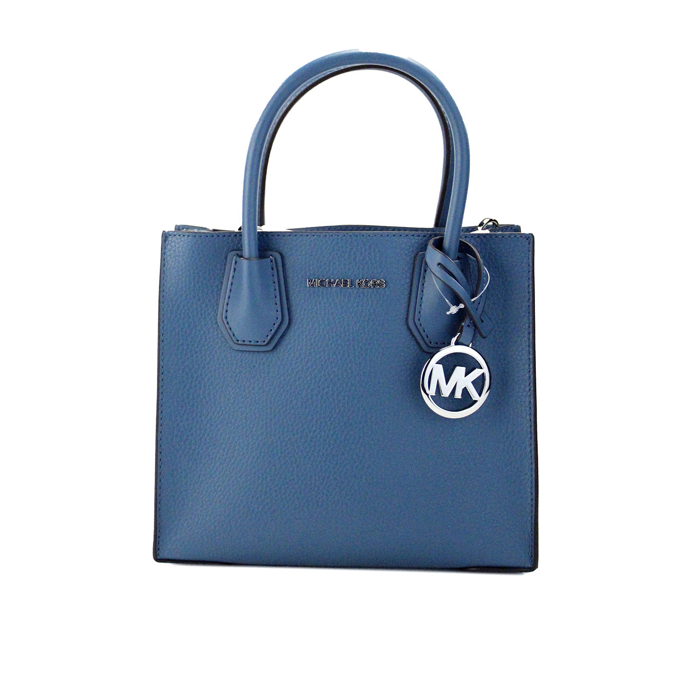 Michael Kors Mercer Sac à bandoulière messager en cuir galet bleu sarcelle de taille moyenne 