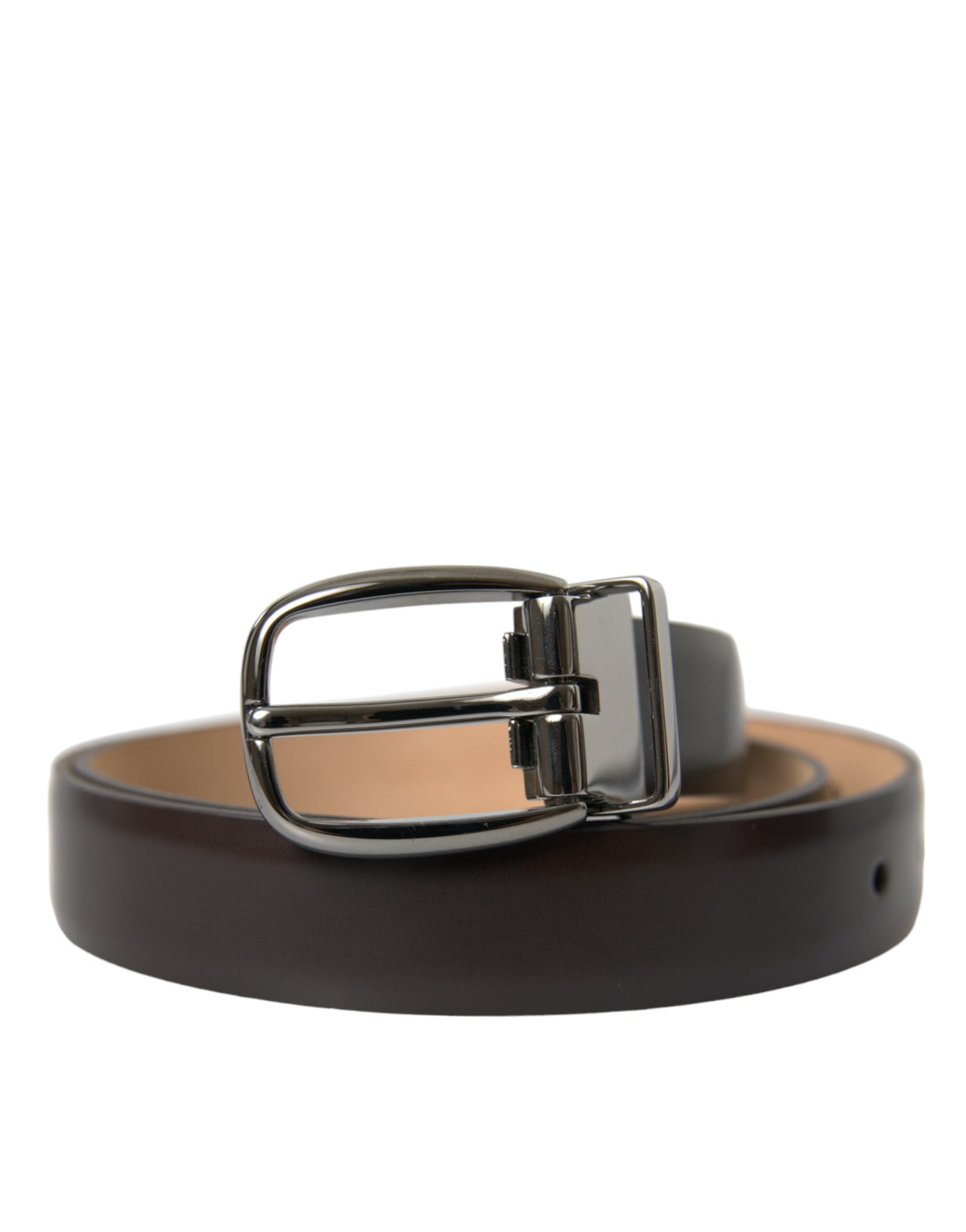 Dolce &amp; Gabbana Ceinture élégante en cuir marron foncé