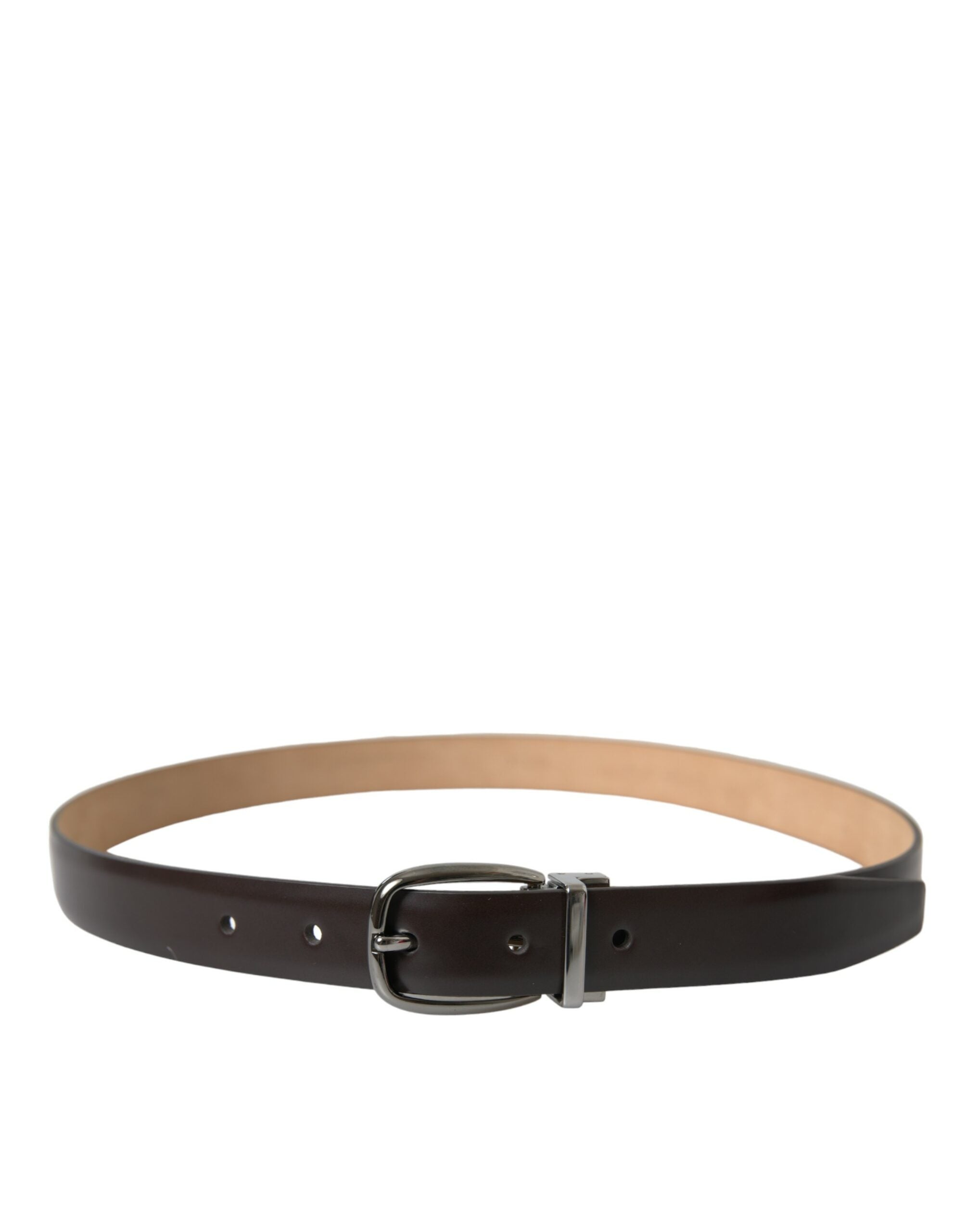 Dolce &amp; Gabbana Ceinture élégante en cuir marron foncé