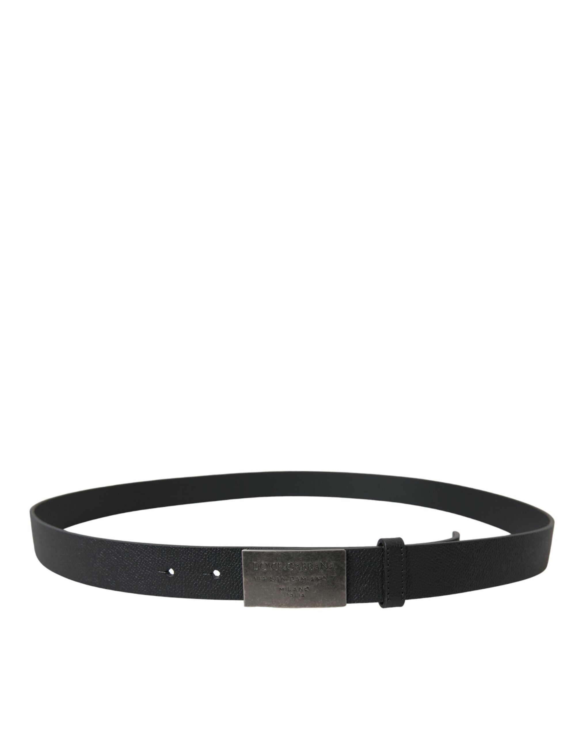 Dolce & Gabbana Elegant Black Leather Belt with Metal Buckle