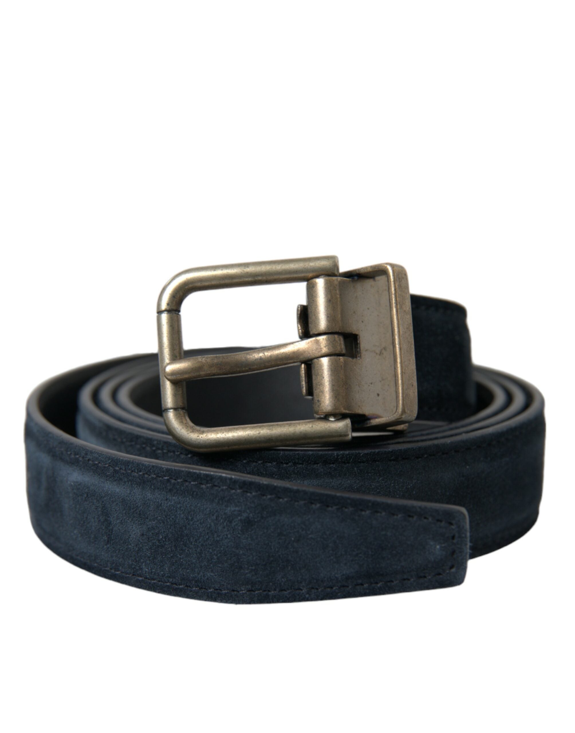 Dolce &amp; Gabbana Ceinture élégante en cuir bleu avec boucle en métal