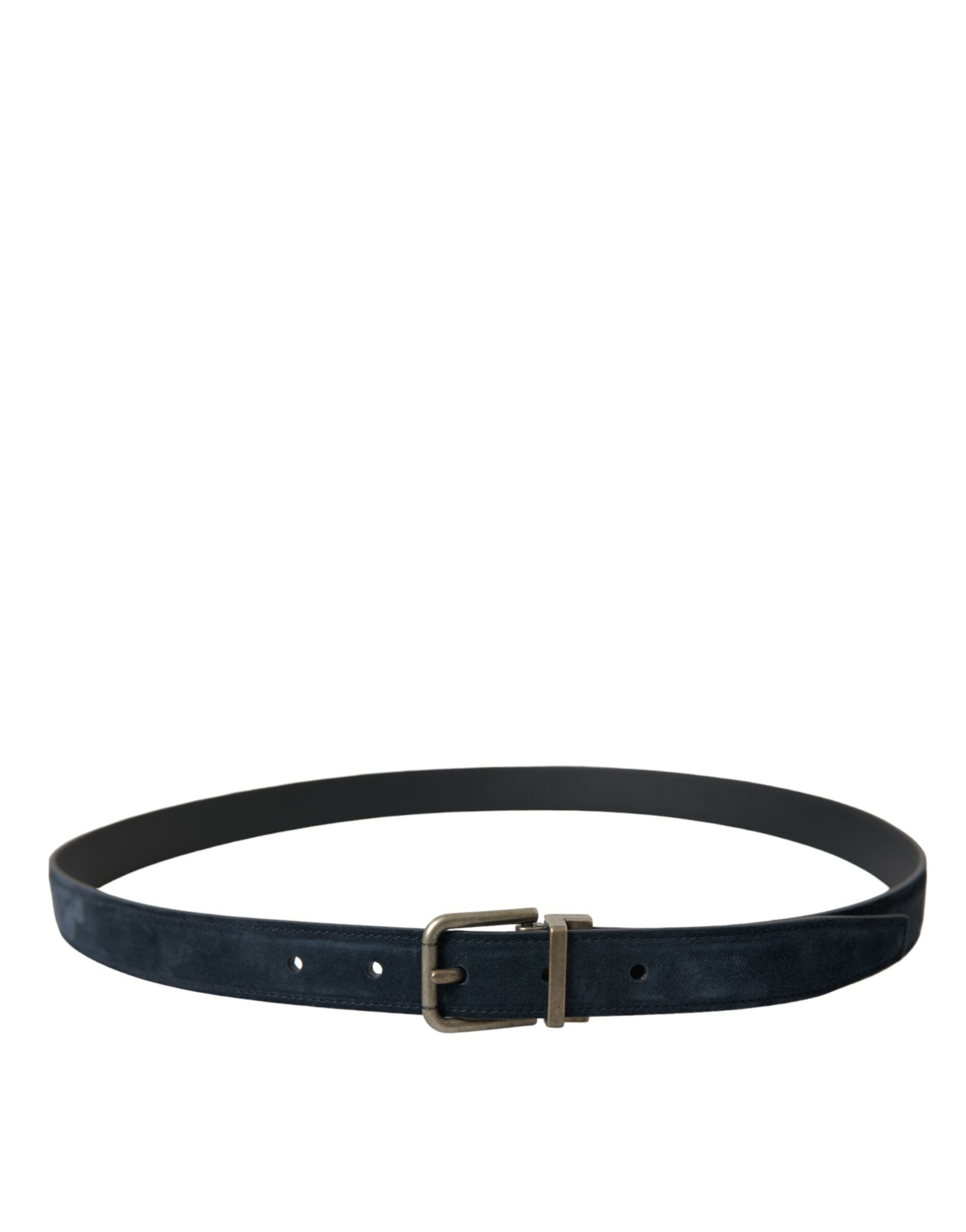 Dolce &amp; Gabbana Ceinture élégante en cuir bleu avec boucle en métal