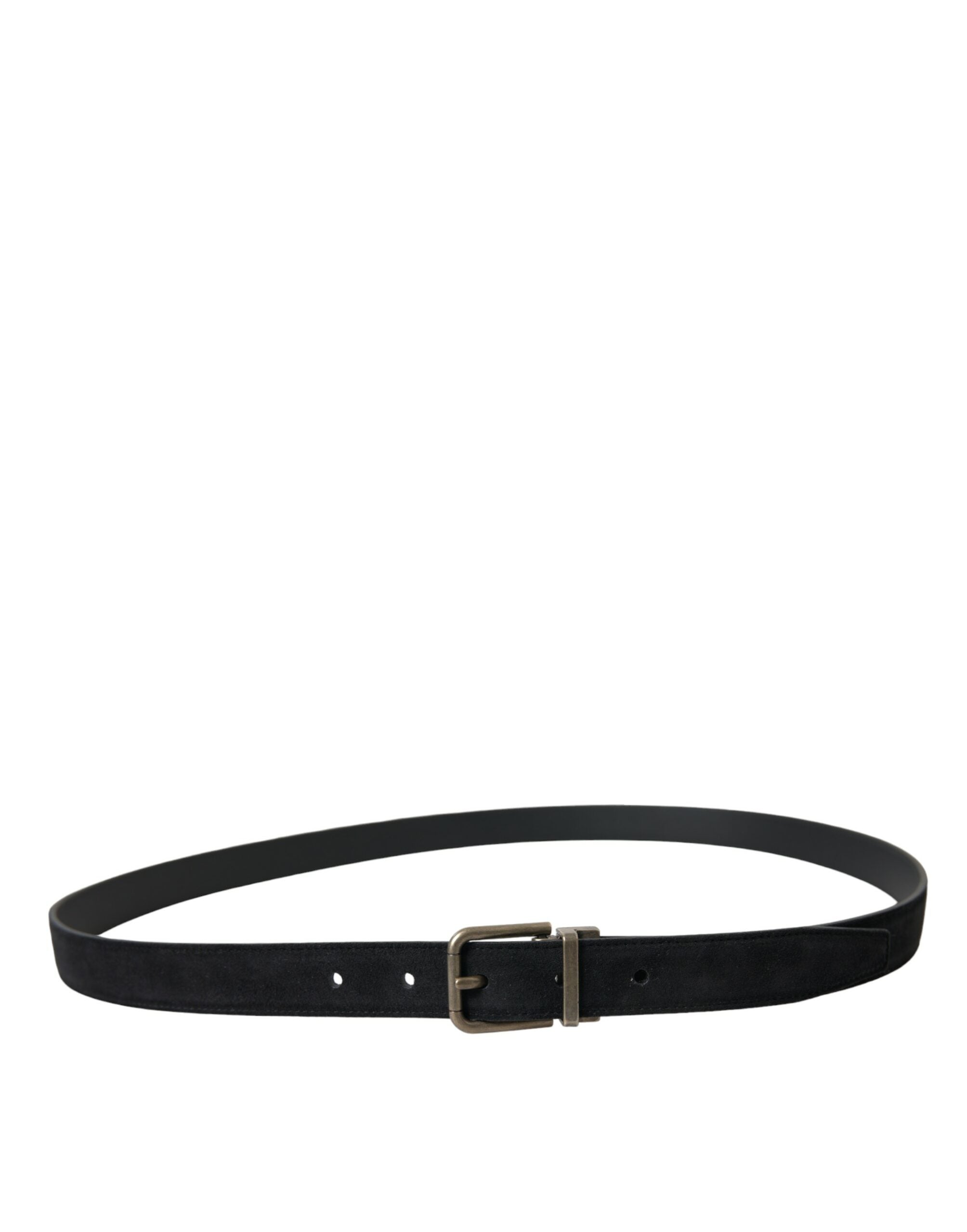 Dolce &amp; Gabbana Ceinture élégante en cuir noir avec boucle en métal