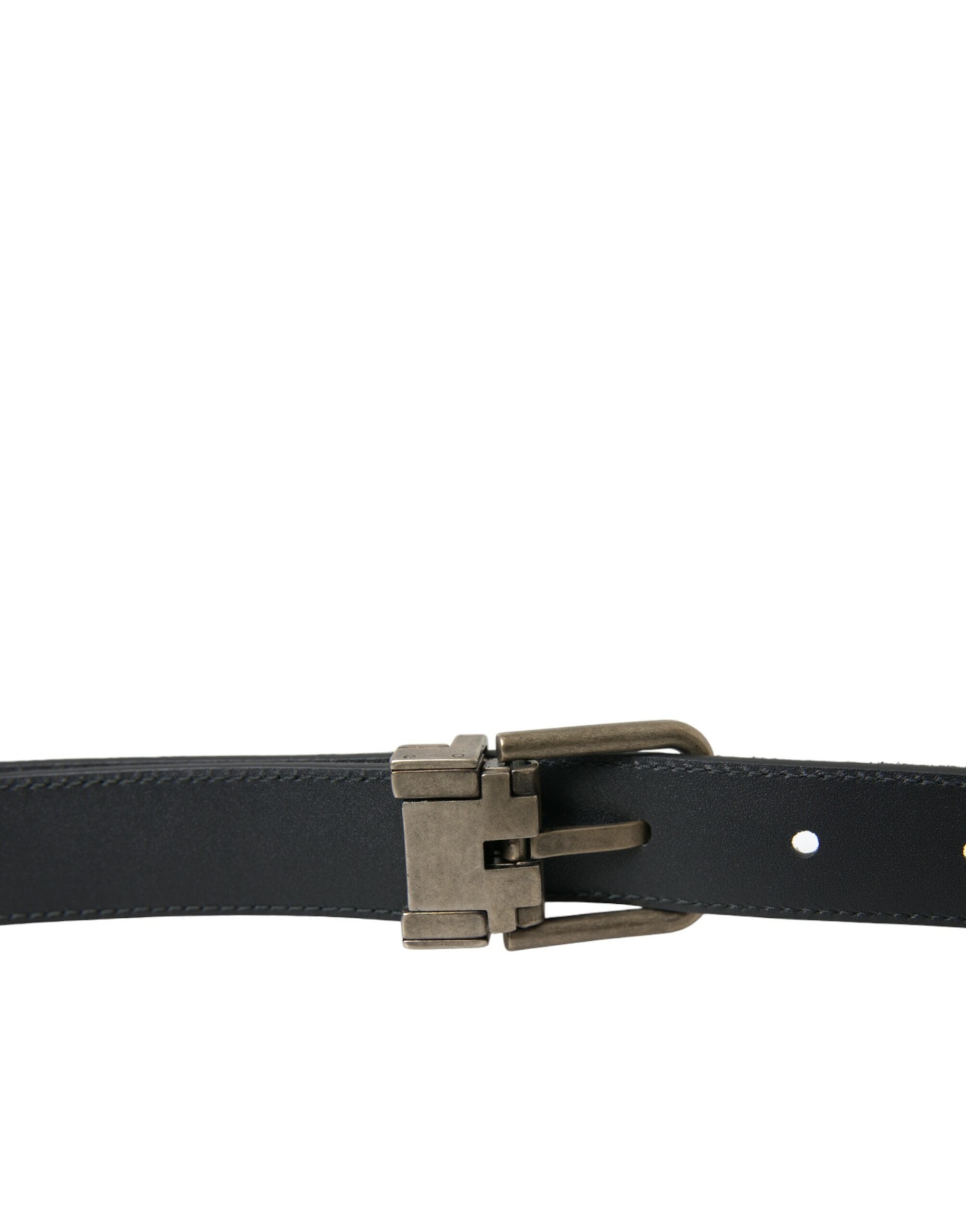 Dolce &amp; Gabbana Ceinture élégante en cuir noir avec boucle en métal