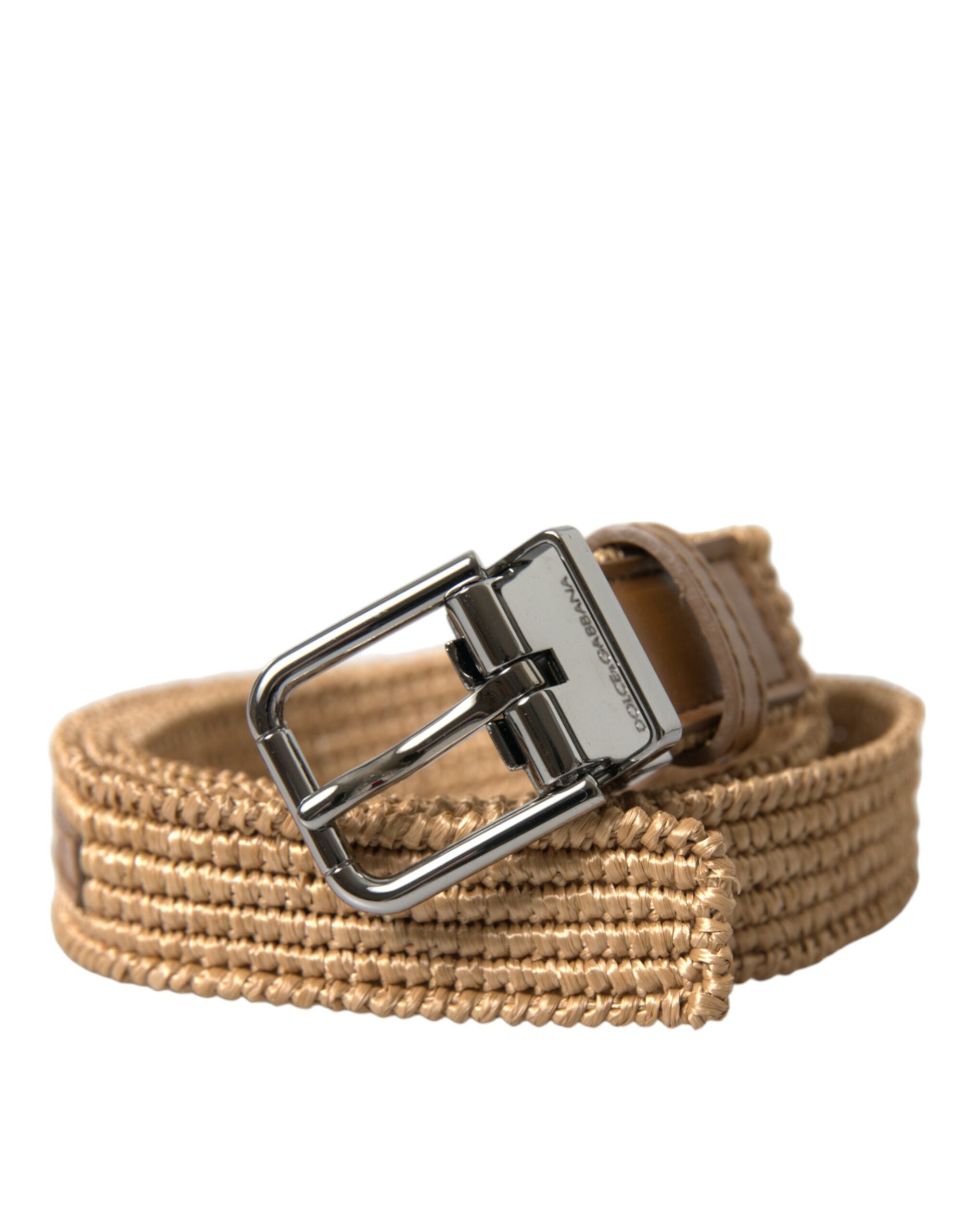 Dolce &amp; Gabbana Ceinture élégante en cuir tressé beige