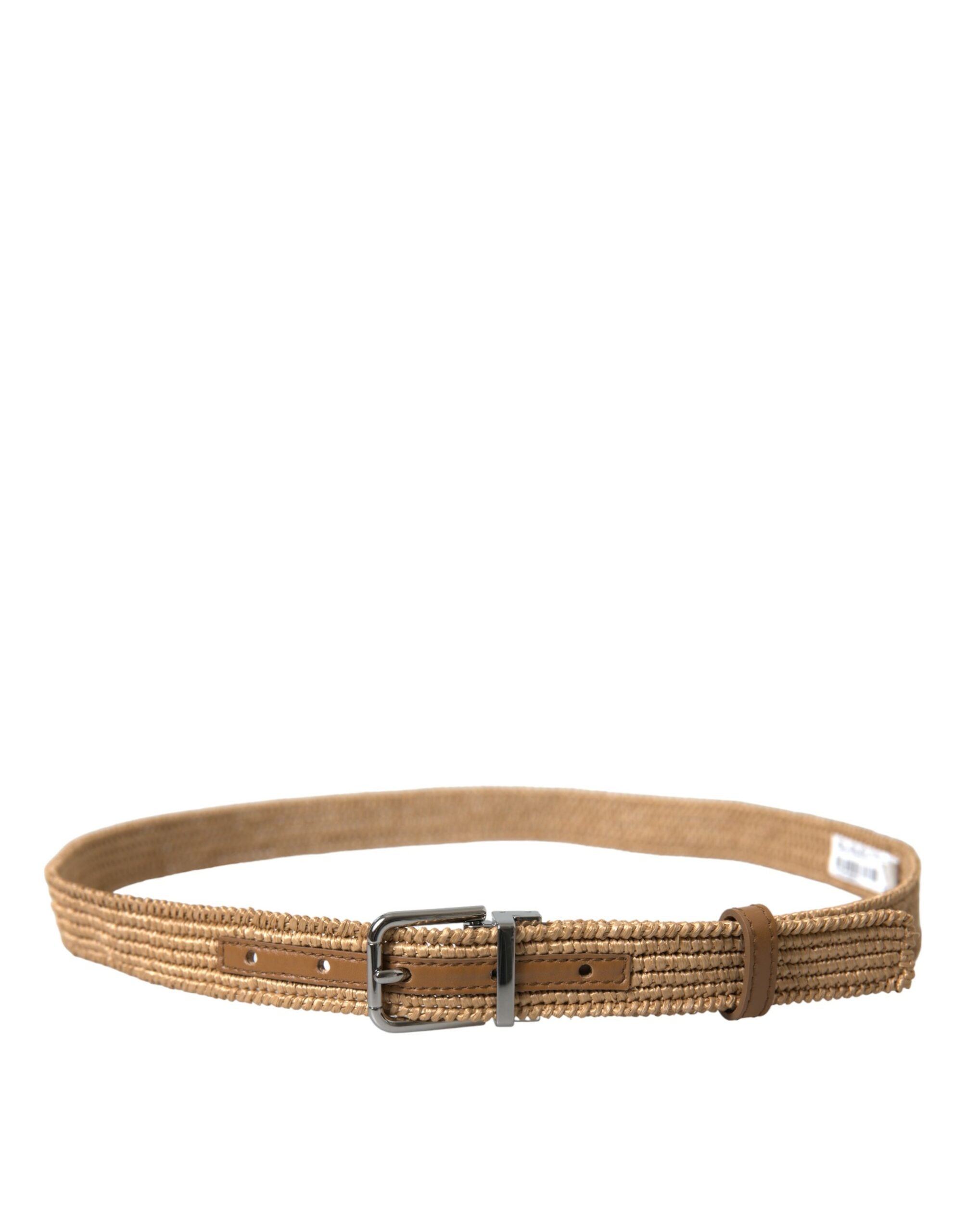 Dolce &amp; Gabbana Ceinture élégante en cuir tressé beige