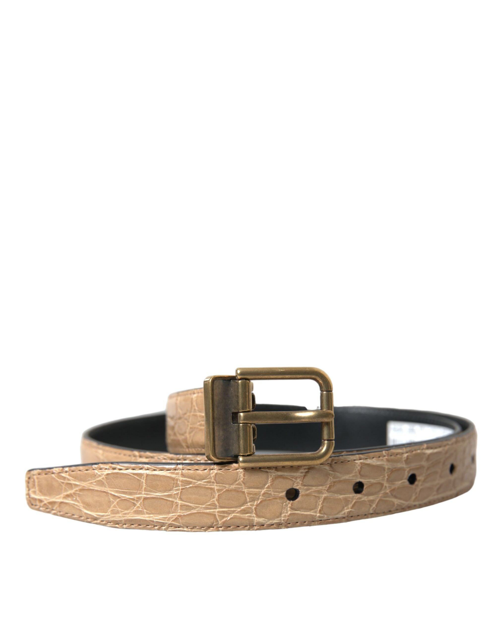 Dolce &amp; Gabbana Ceinture en cuir beige élégante