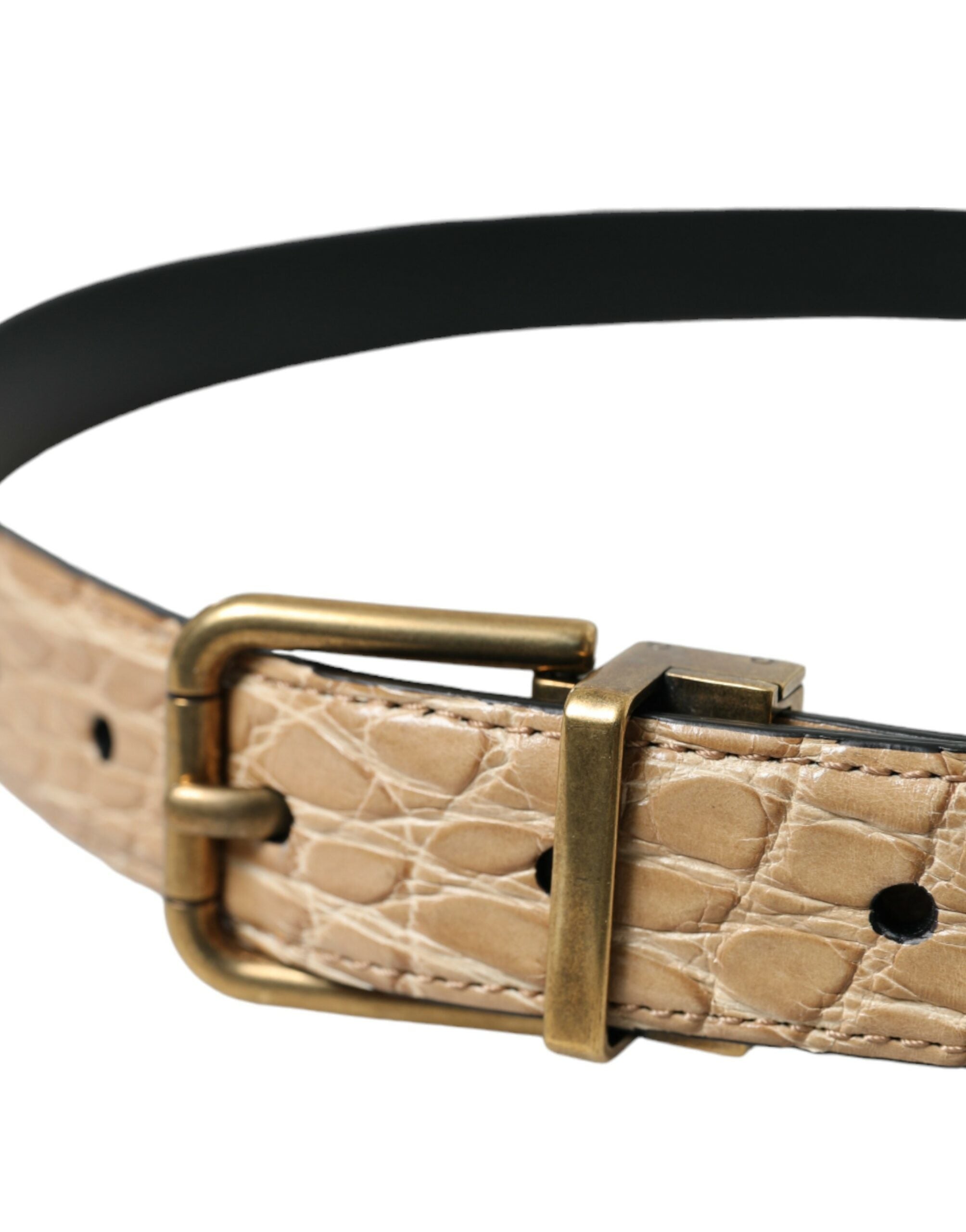 Dolce &amp; Gabbana Ceinture en cuir beige élégante