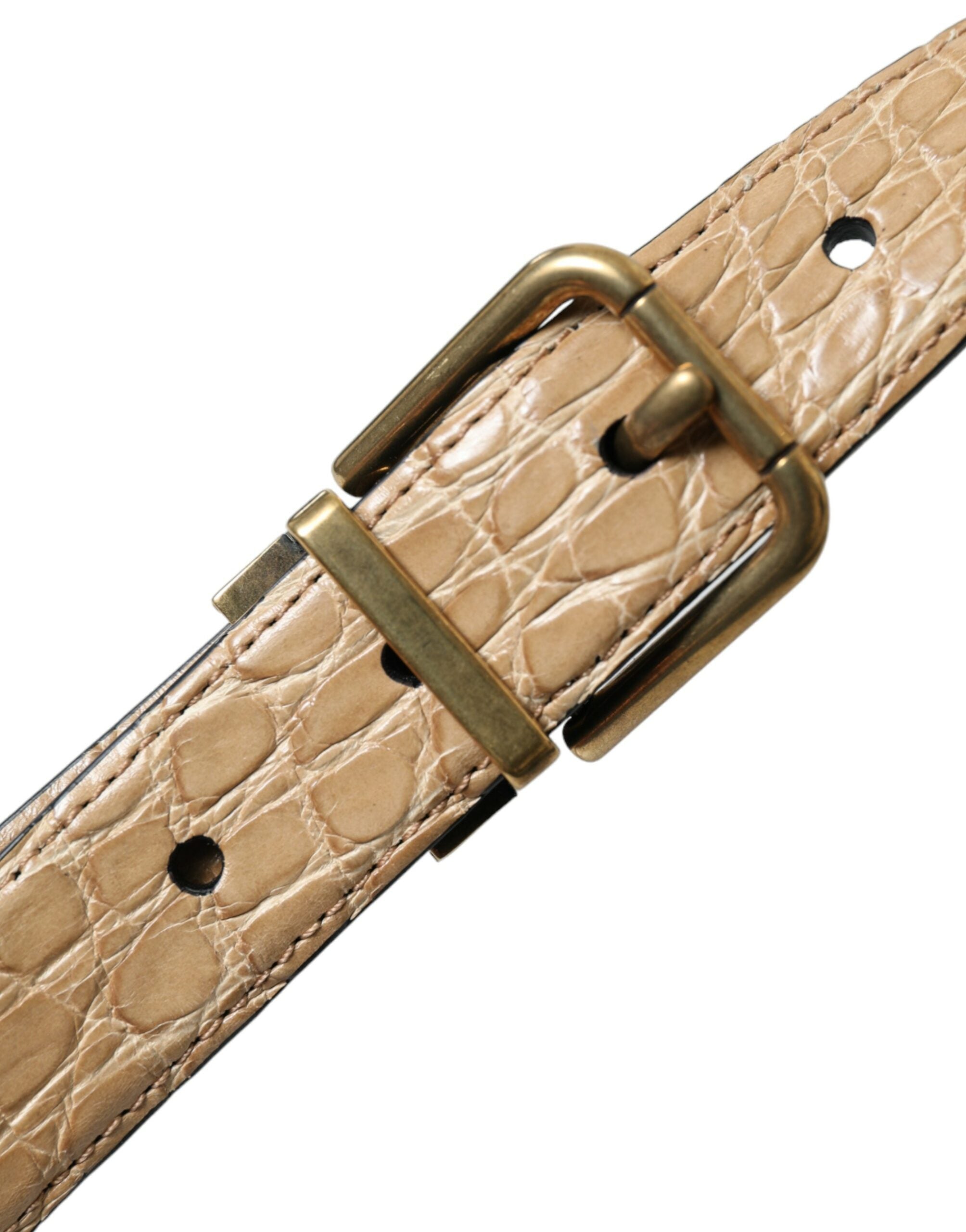 Dolce &amp; Gabbana Ceinture en cuir beige élégante