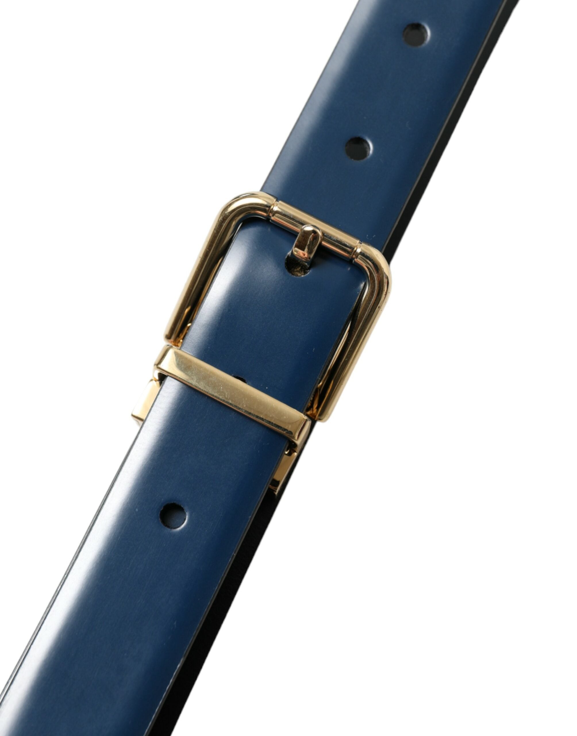 Dolce &amp; Gabbana Ceinture élégante en cuir de veau bleu