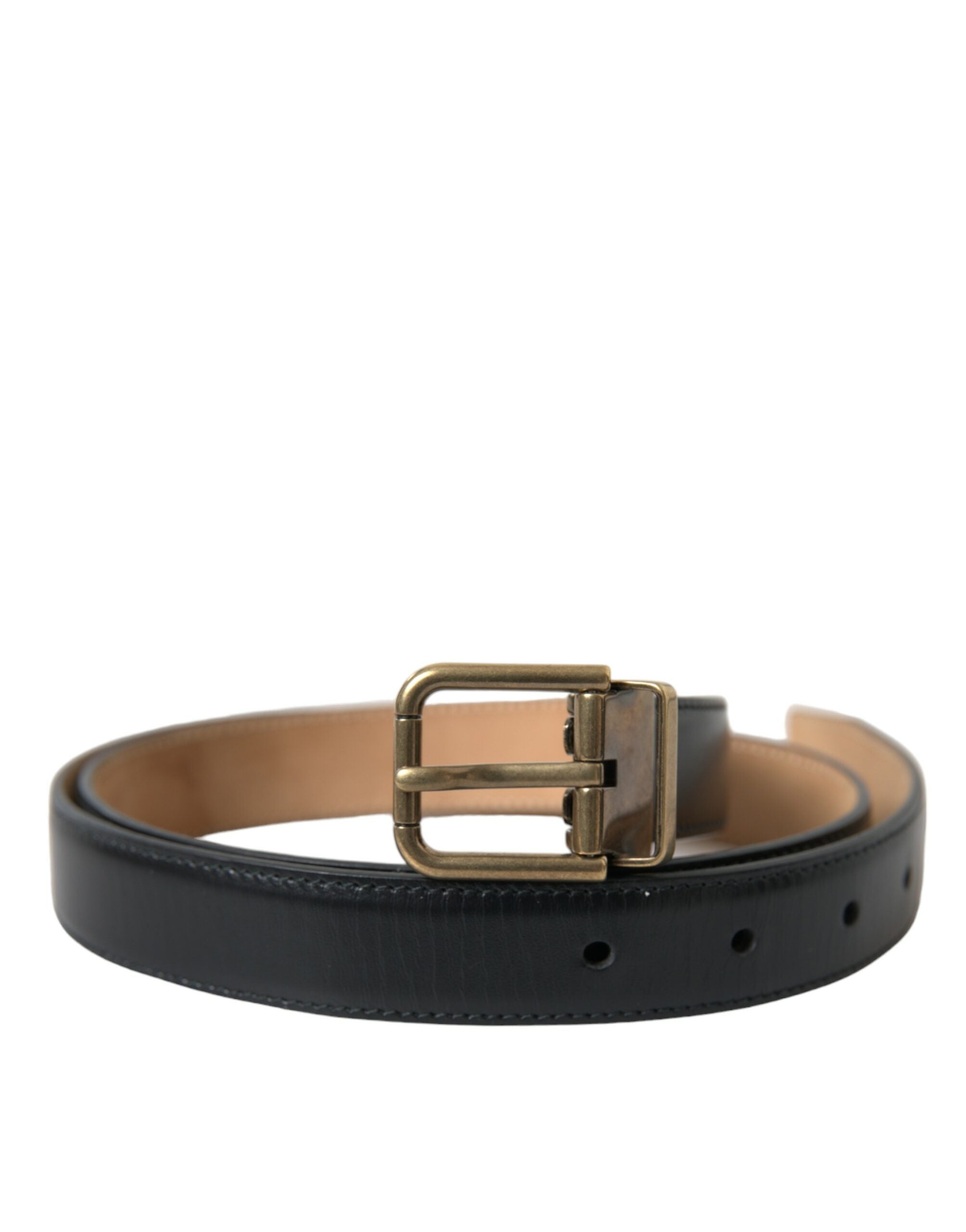 Dolce &amp; Gabbana Ceinture élégante en cuir de veau noir