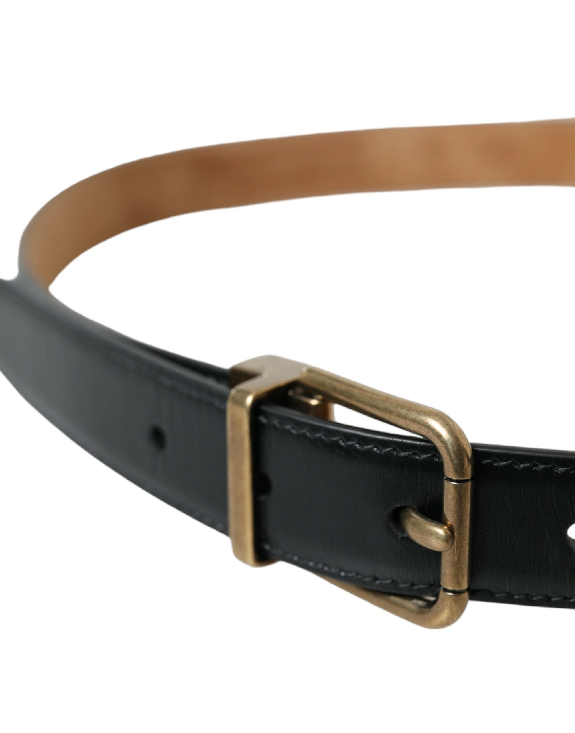 Dolce &amp; Gabbana Ceinture élégante en cuir de veau noir