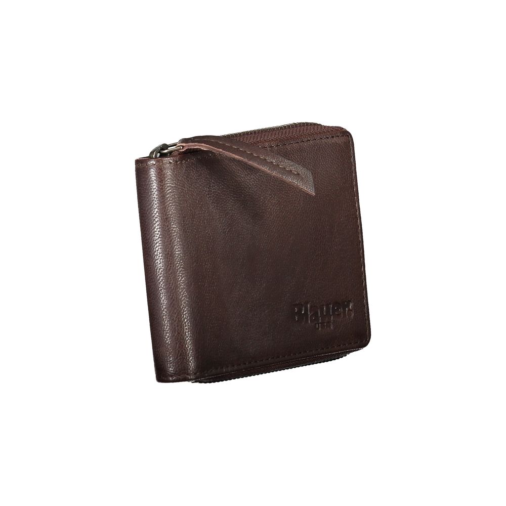 Blauer Elegant Leather Coin & Card Wallet in Brown