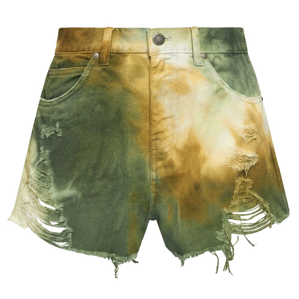 PINKO Short chic en coton vert militaire pour femme