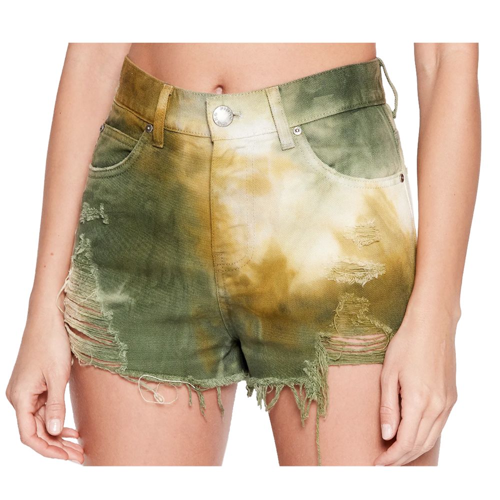 PINKO Short chic en coton vert militaire pour femme