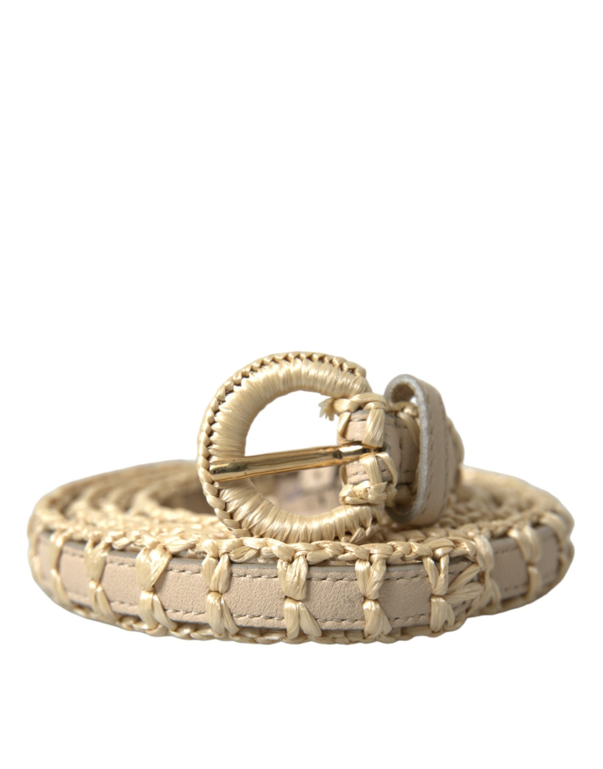 Dolce &amp; Gabbana Ceinture élégante en cuir beige