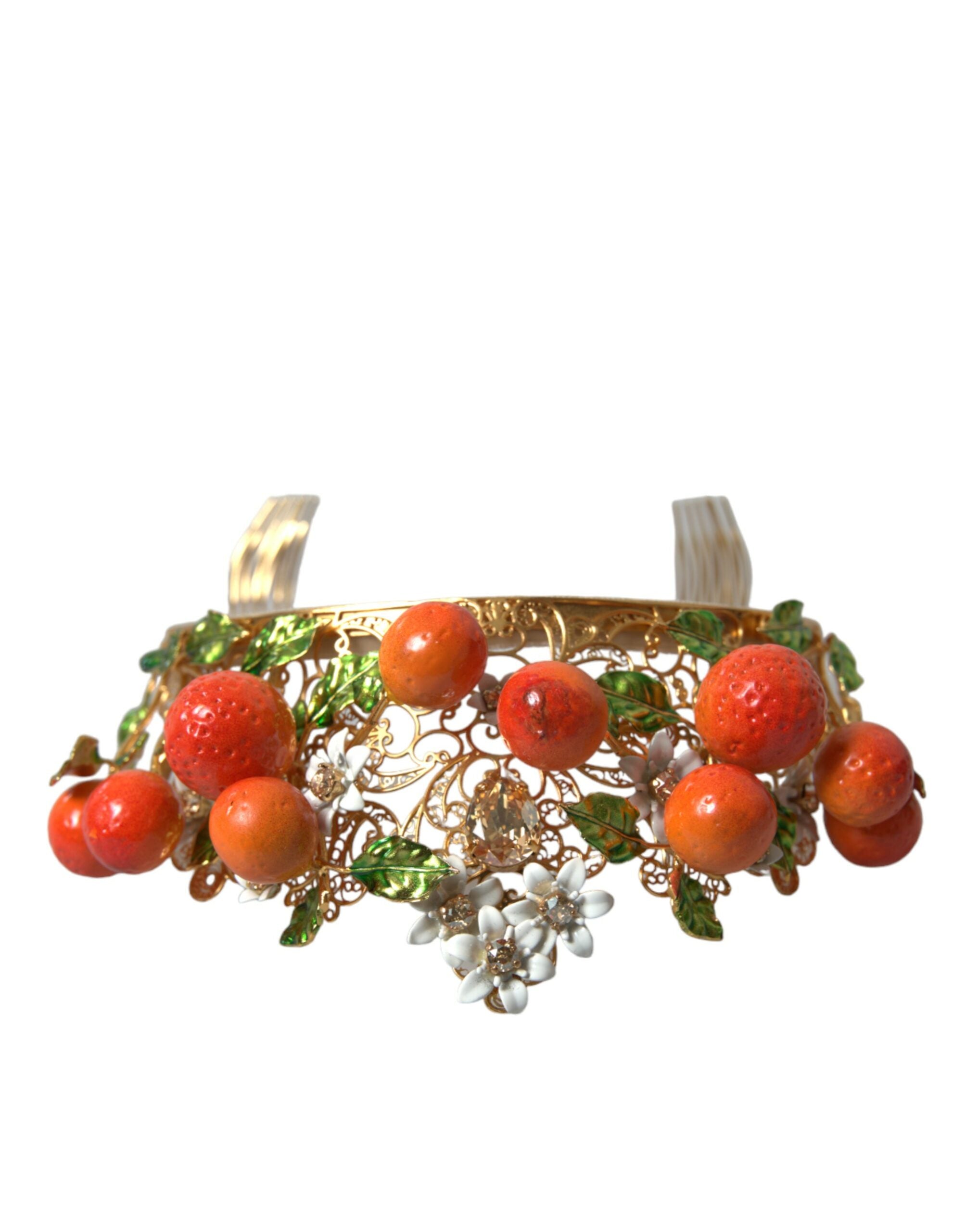 Couronne orange sicilienne en cristal multicolore Dolce &amp; Gabbana