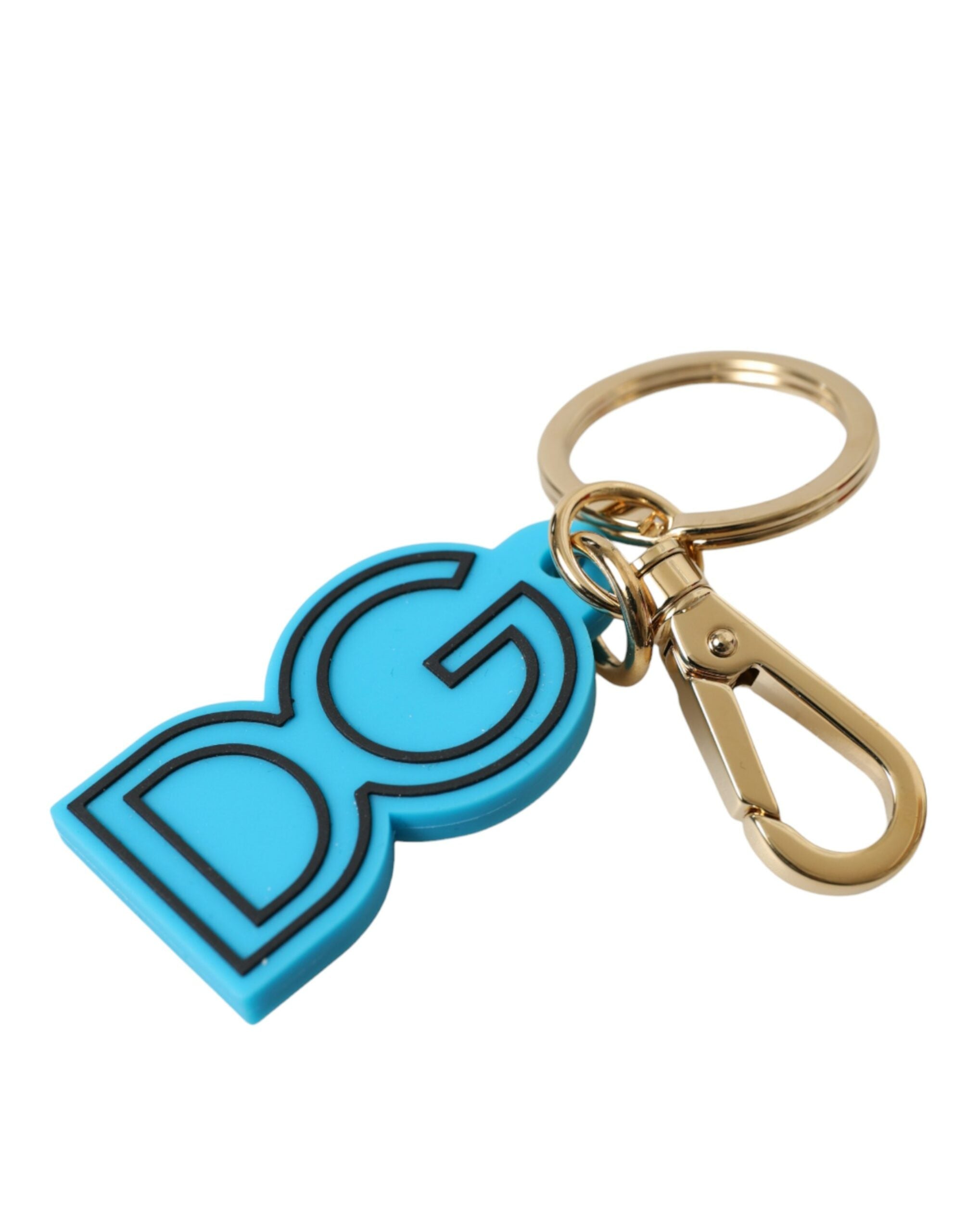 Dolce & Gabbana Elegant Blue Gold Keychain Accessory