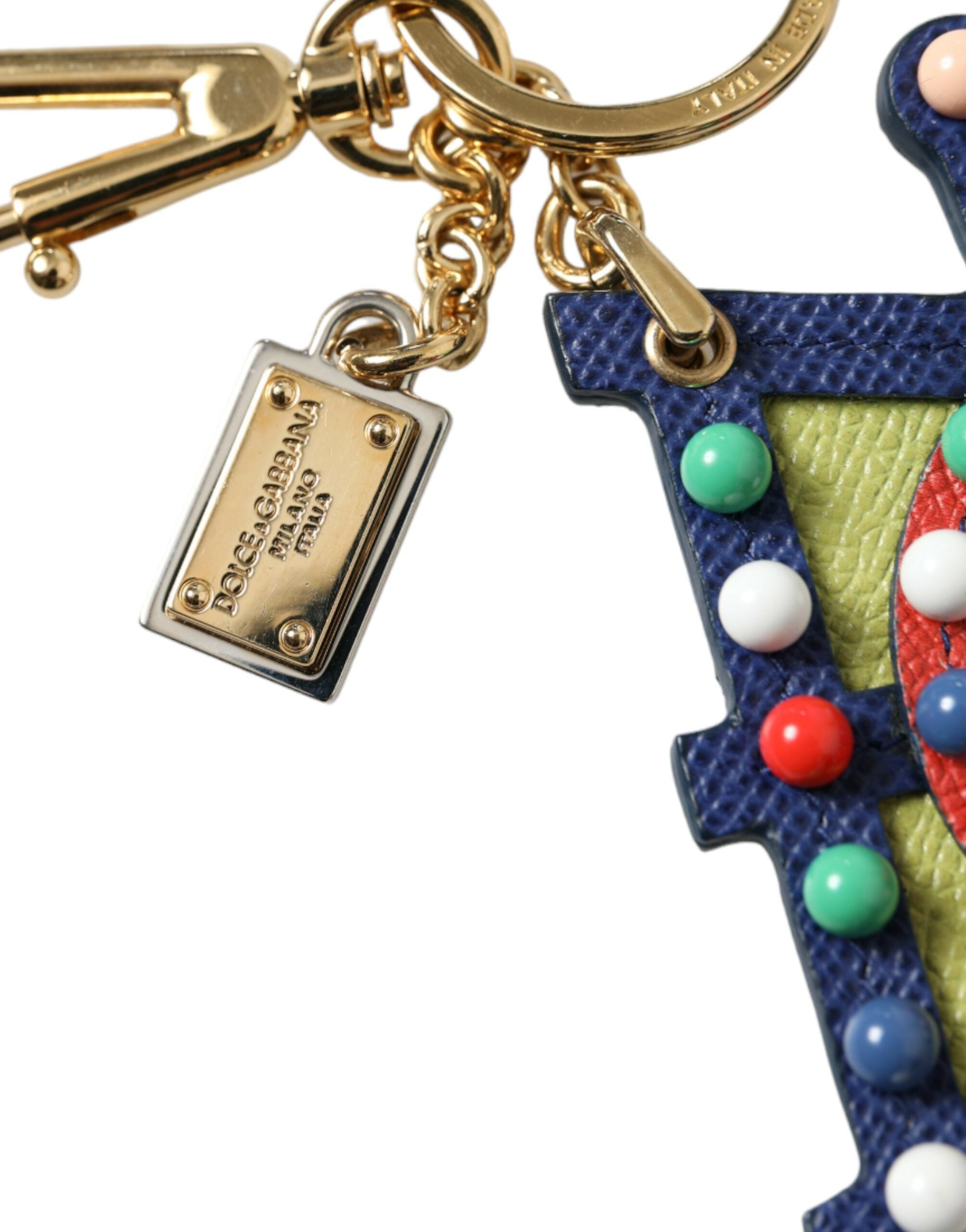 Porte-clés de créateur en cellulose multicolore Dolce & Gabbana