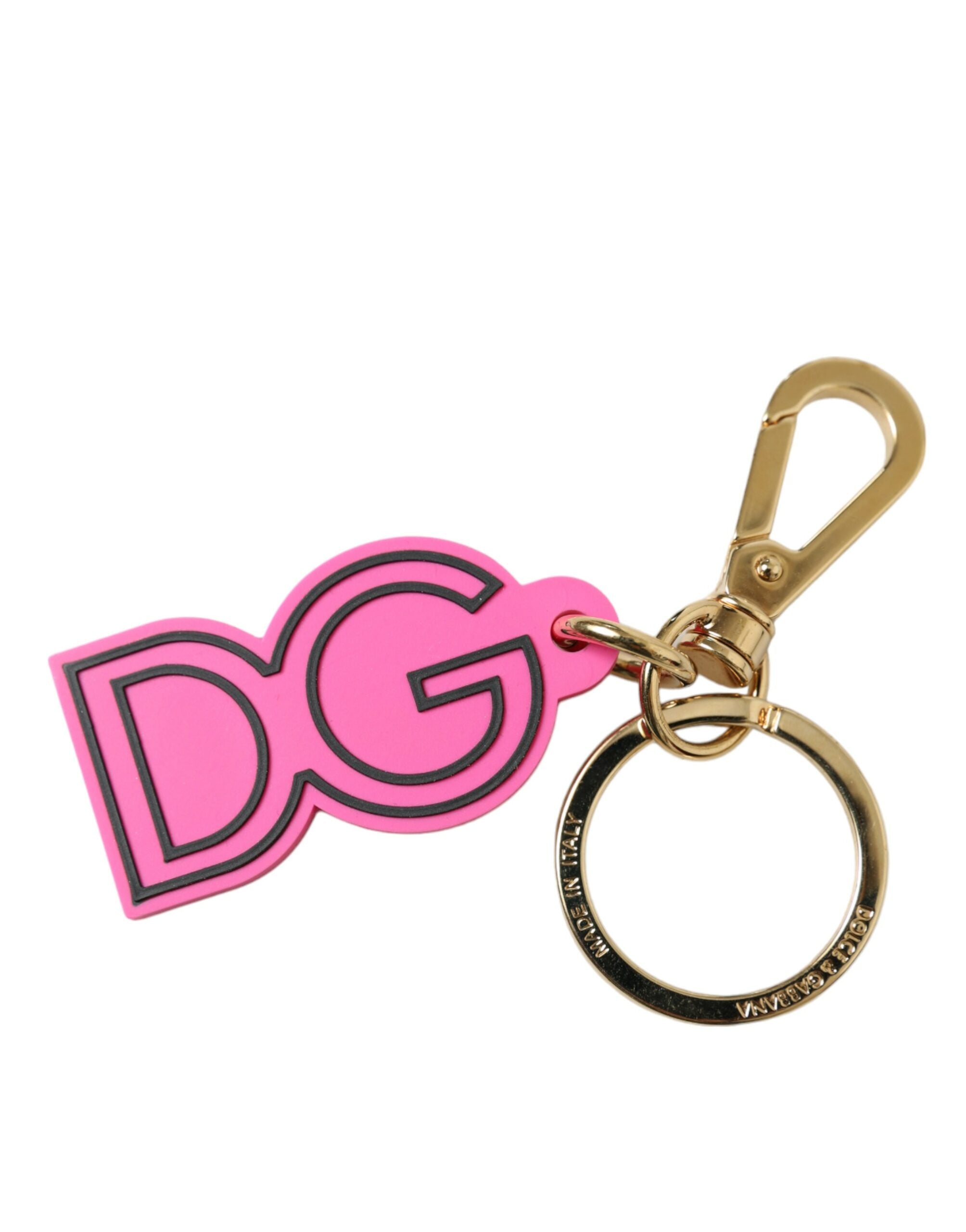 Porte-clés Dolce &amp; Gabbana Chic avec logo doré et rose