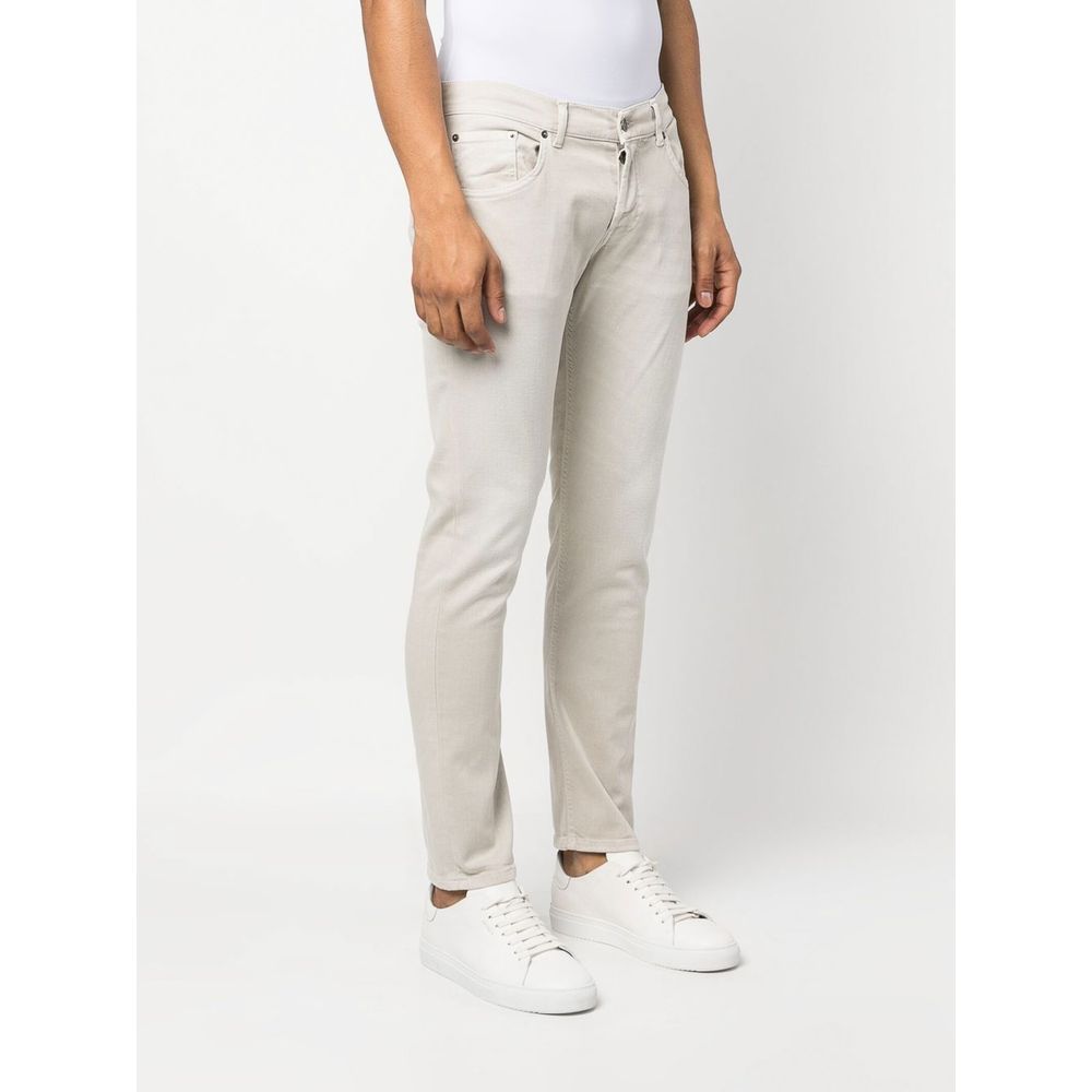 Pantalon en coton mélangé couleur crème Dondup