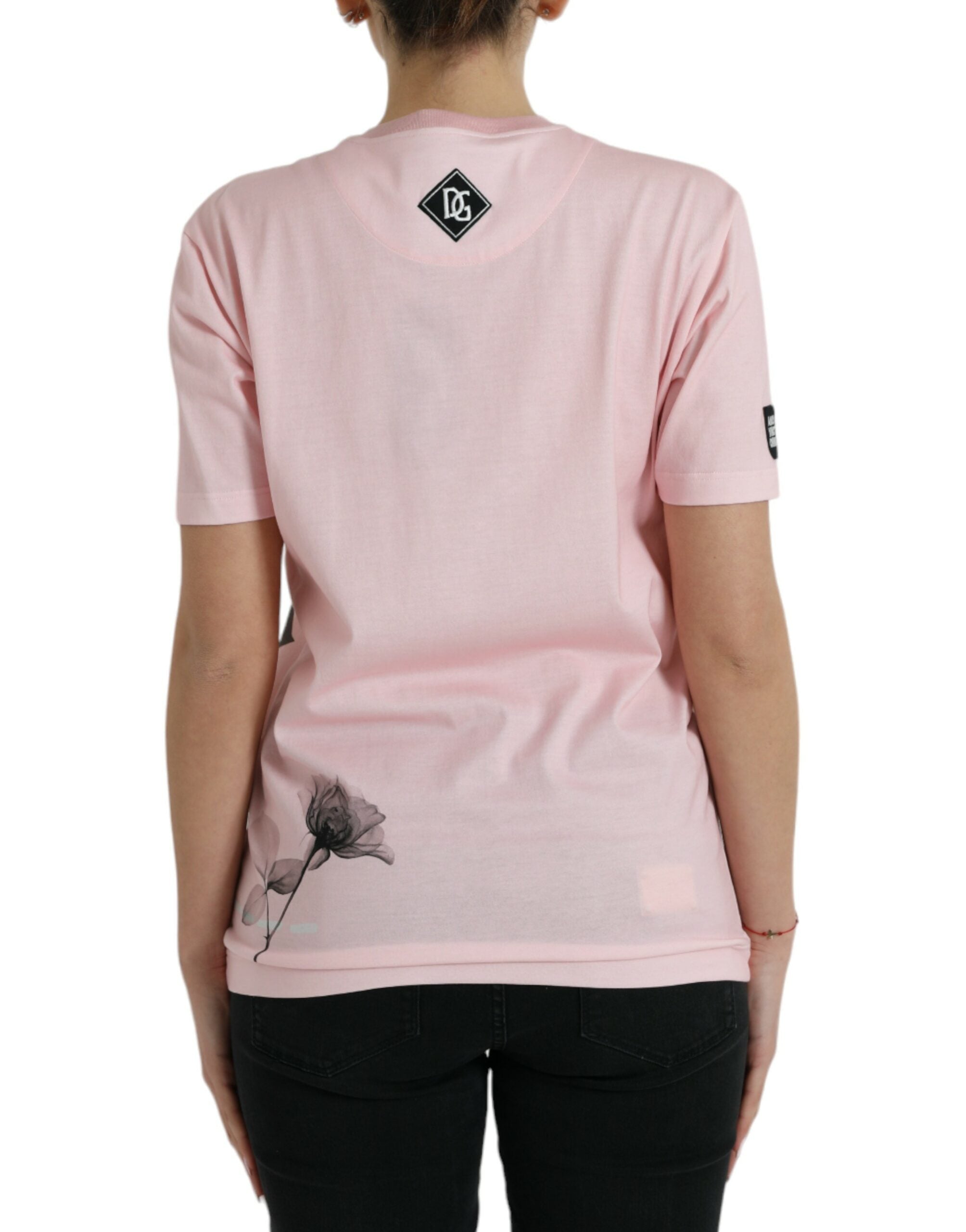 Dolce &amp; Gabbana Chic T-shirt en coton à fleurs rose