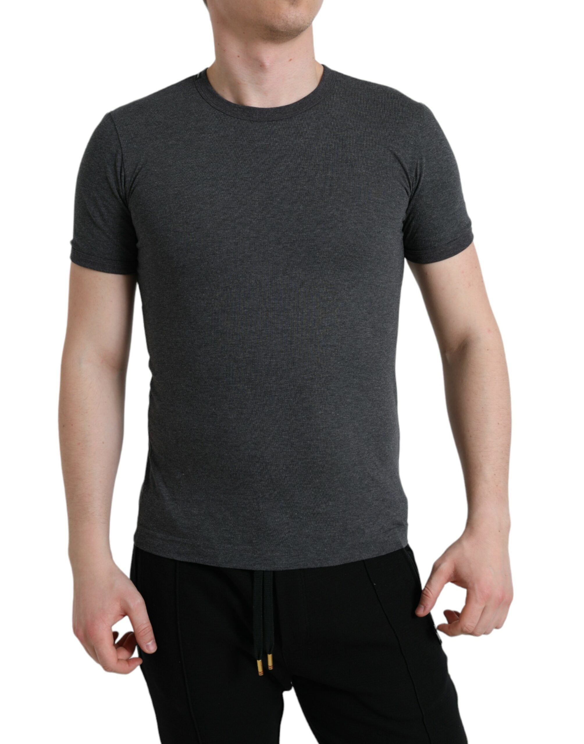 Dolce &amp; Gabbana T-shirt élégant à col rond gris foncé