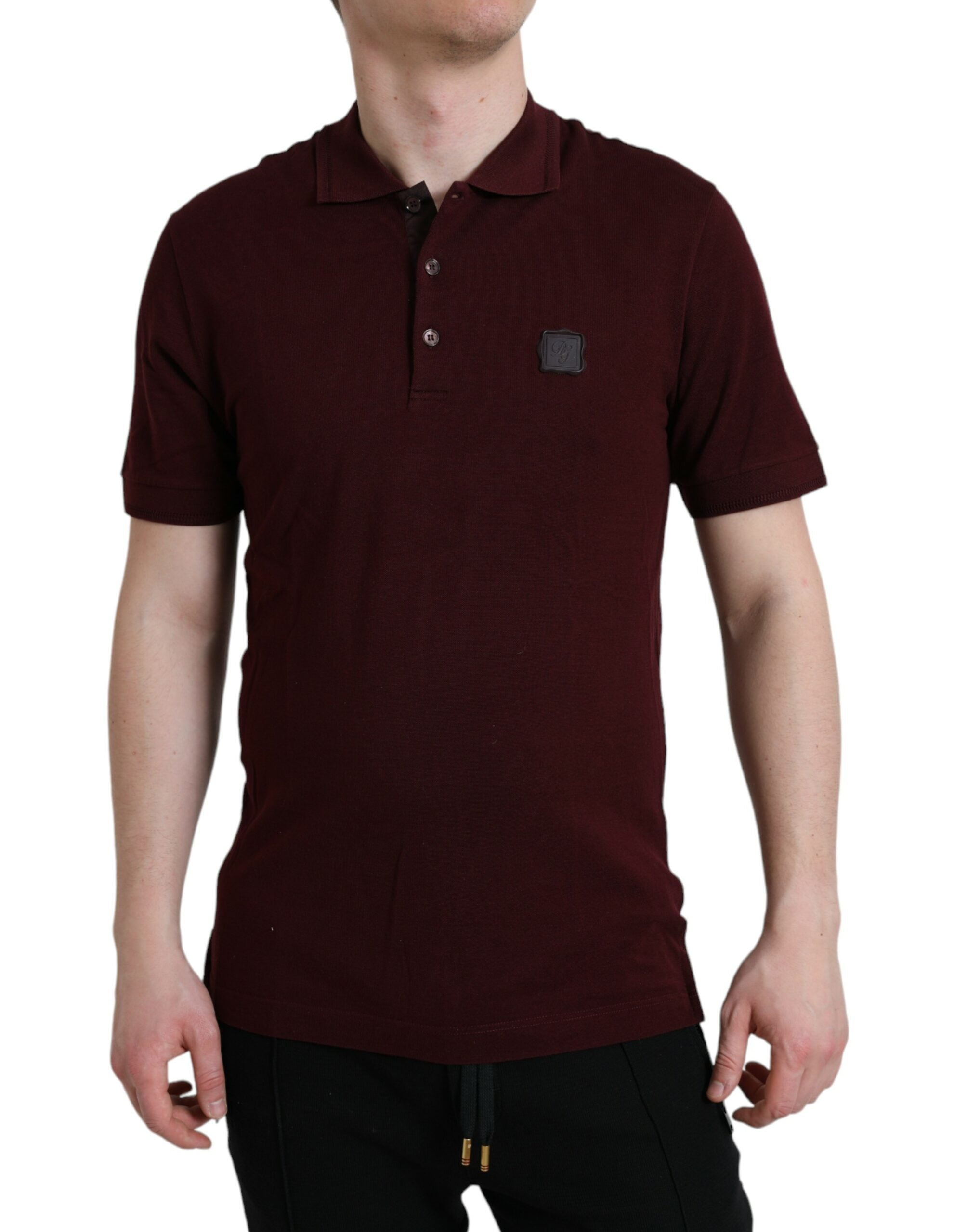 Dolce &amp; Gabbana Polo élégant en coton mélangé marron