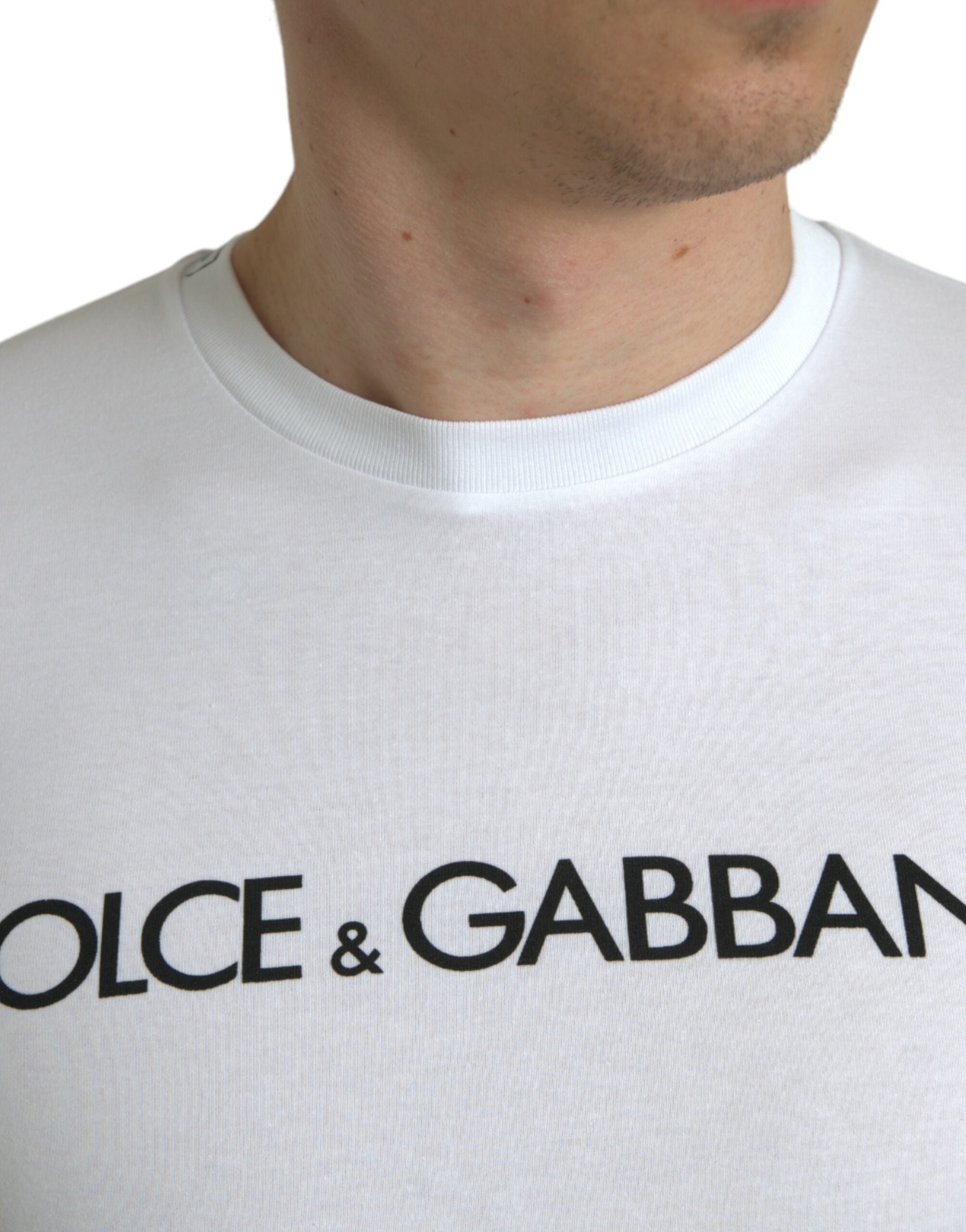 Dolce &amp; Gabbana T-shirt à col rond élégant avec logo blanc