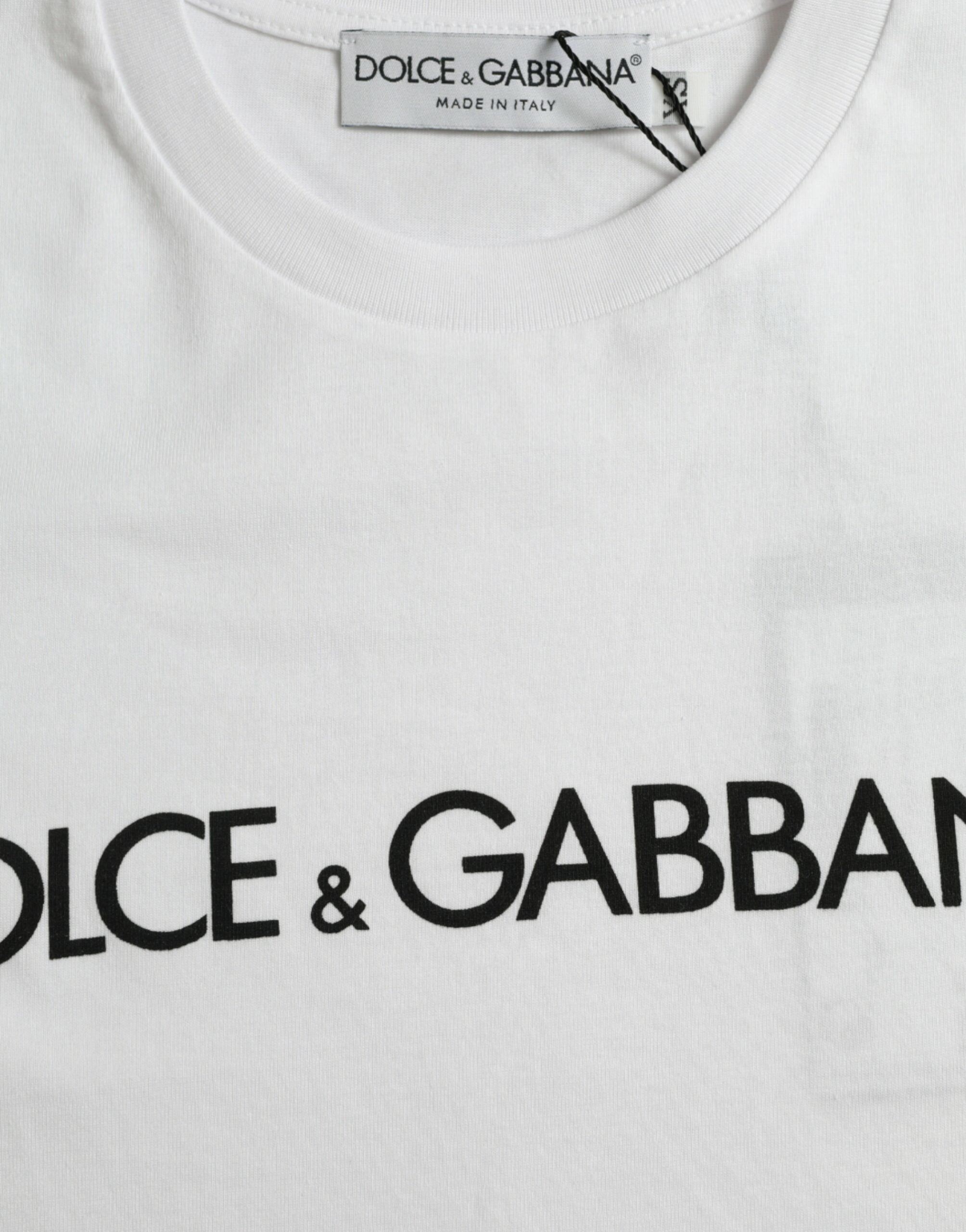 Dolce &amp; Gabbana T-shirt à col rond élégant avec logo blanc