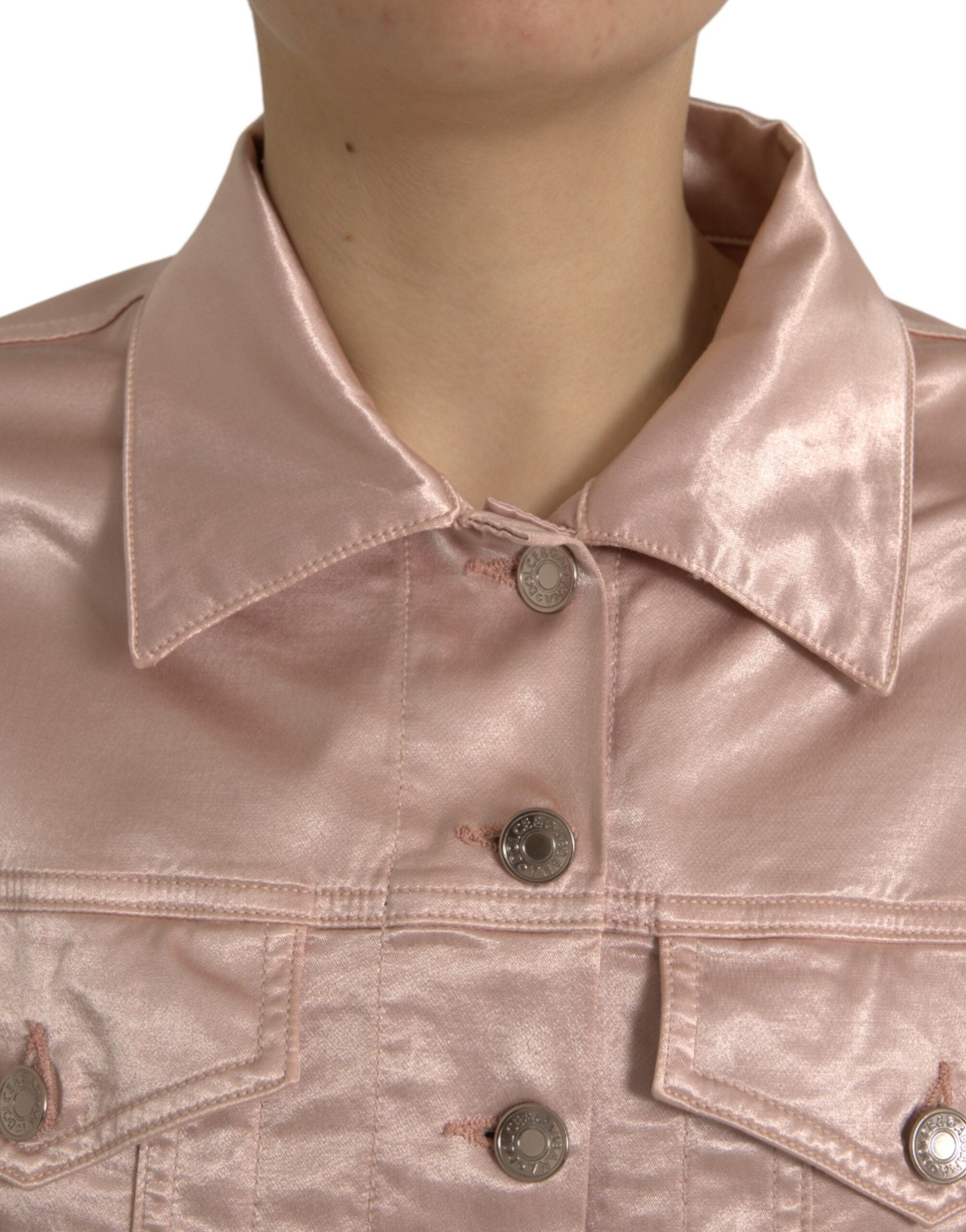 Dolce &amp; Gabbana Veste en jean courte rose élégante