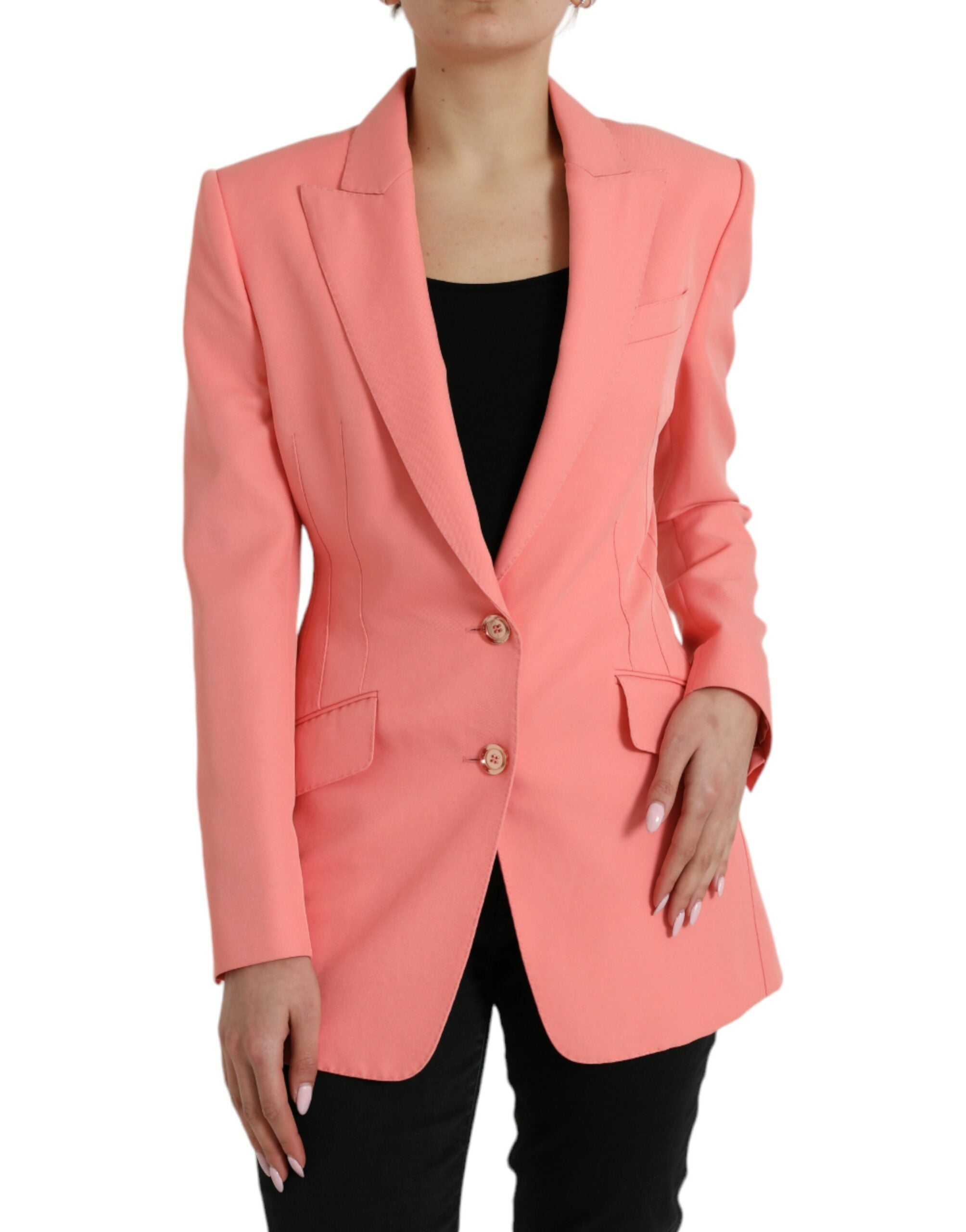 Dolce &amp; Gabbana Chic Blazer rose à revers en pointe