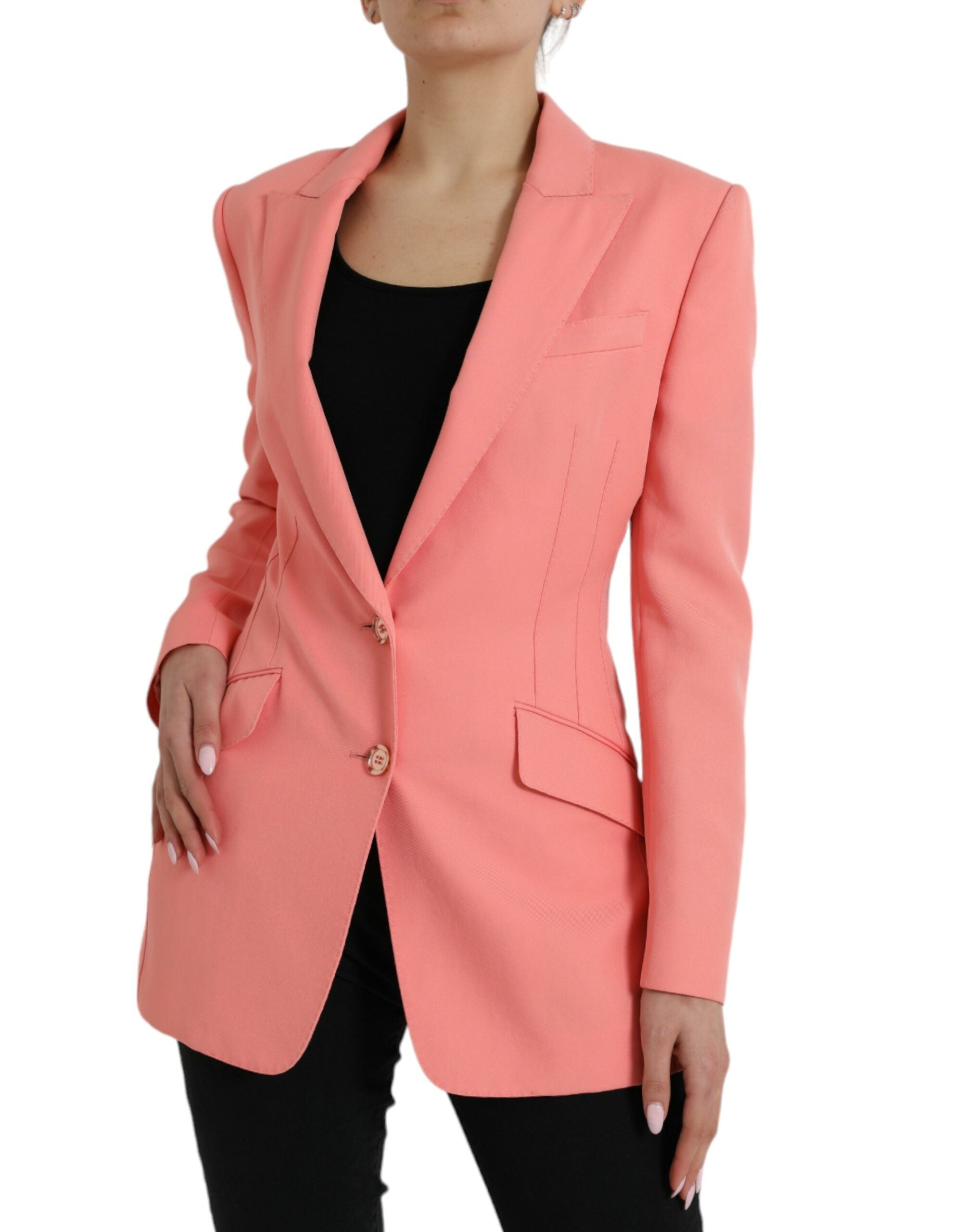 Dolce &amp; Gabbana Chic Blazer rose à revers en pointe